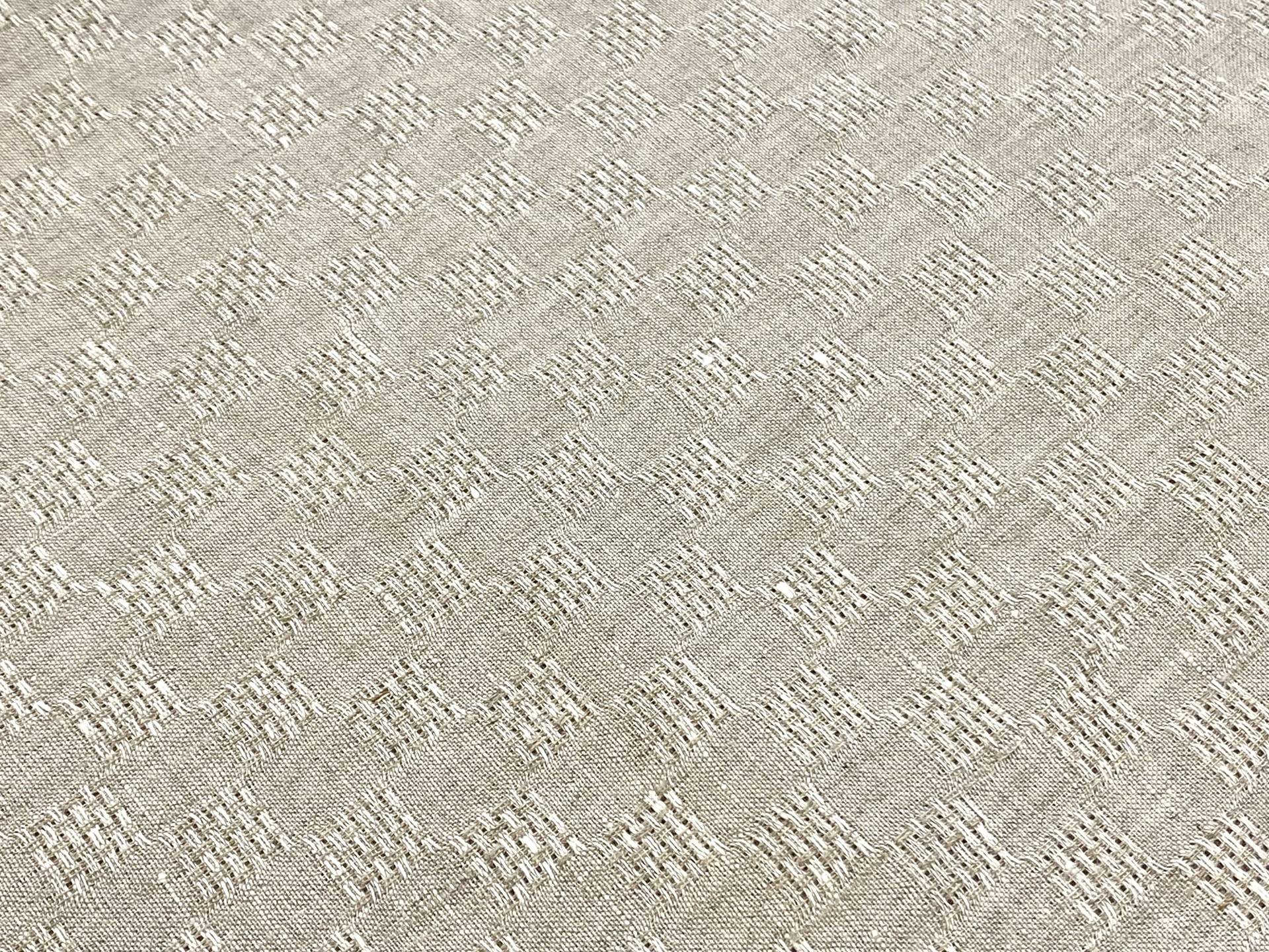 Linen Novelty Check in Natural