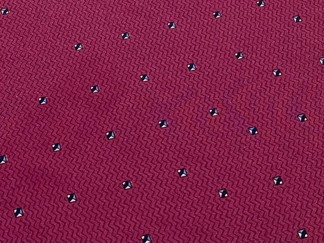 Washed Silk Crepe de Chine Foulard Print In Cherry 