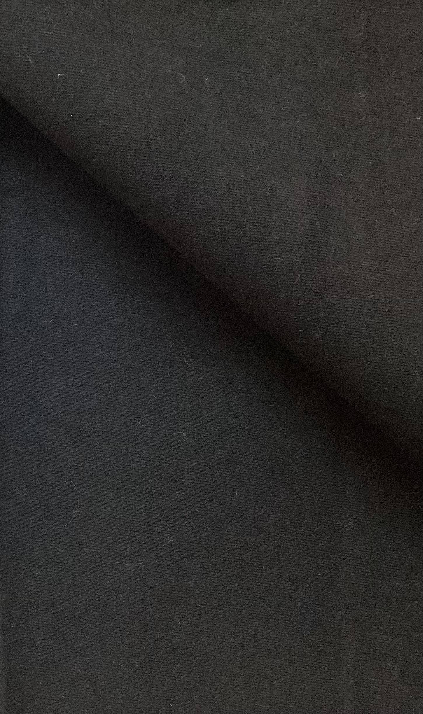 100% Cotton 4 Way Stretch Heavy French Terry Knit In Ebony