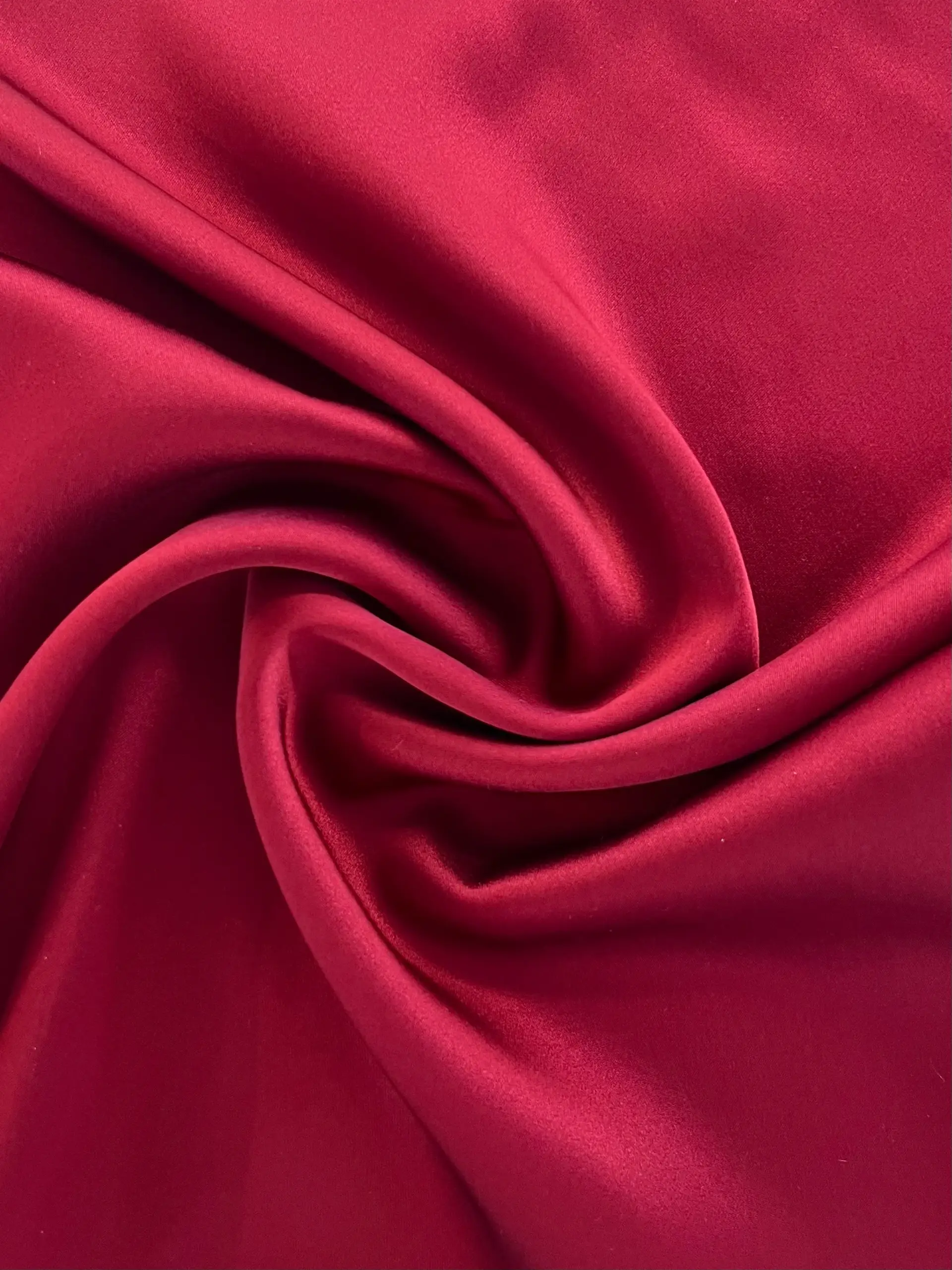Stretch Silk Crepe Satin in Crimson