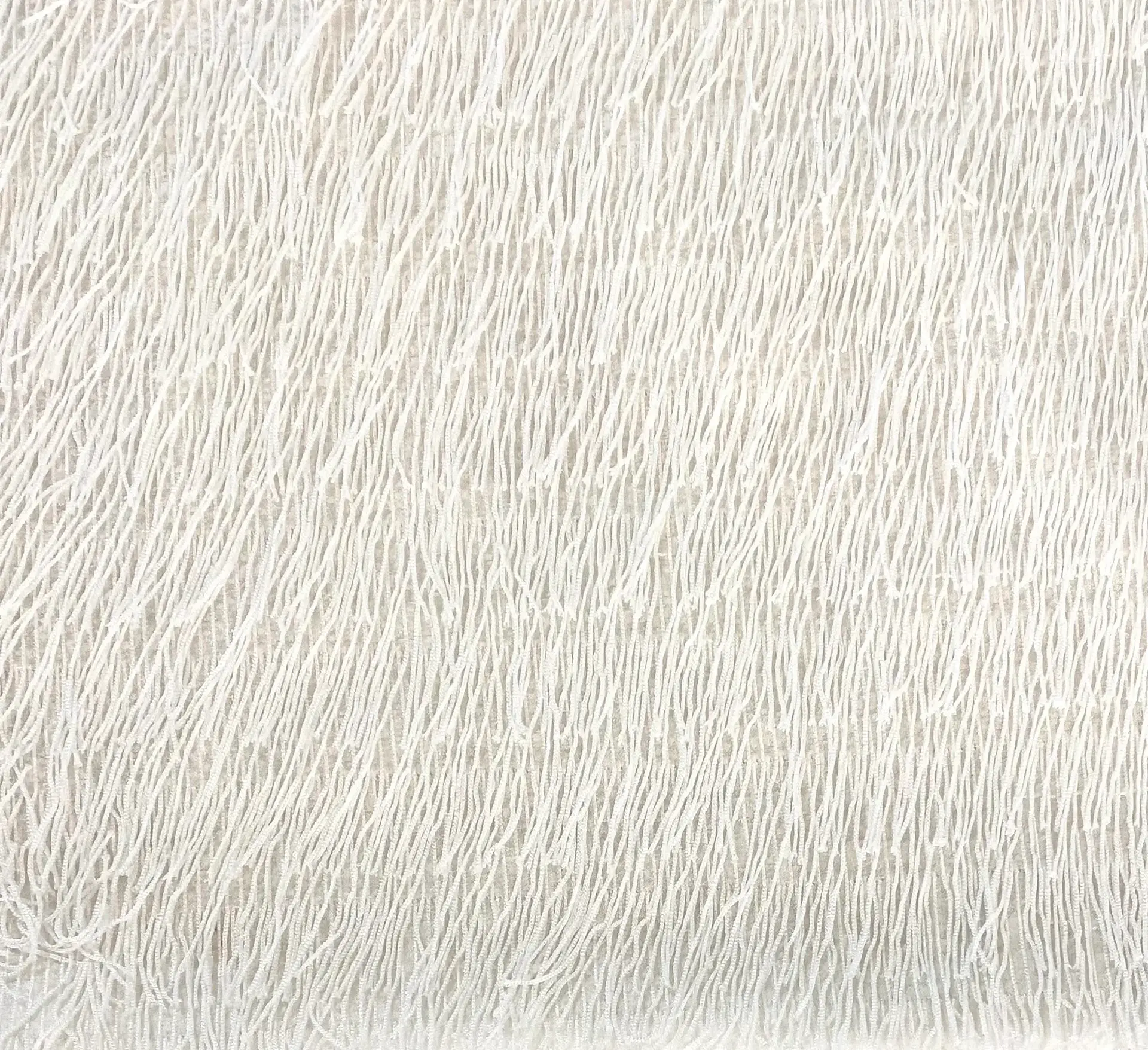 Viscose Organza with Woven Fringe in Off White
