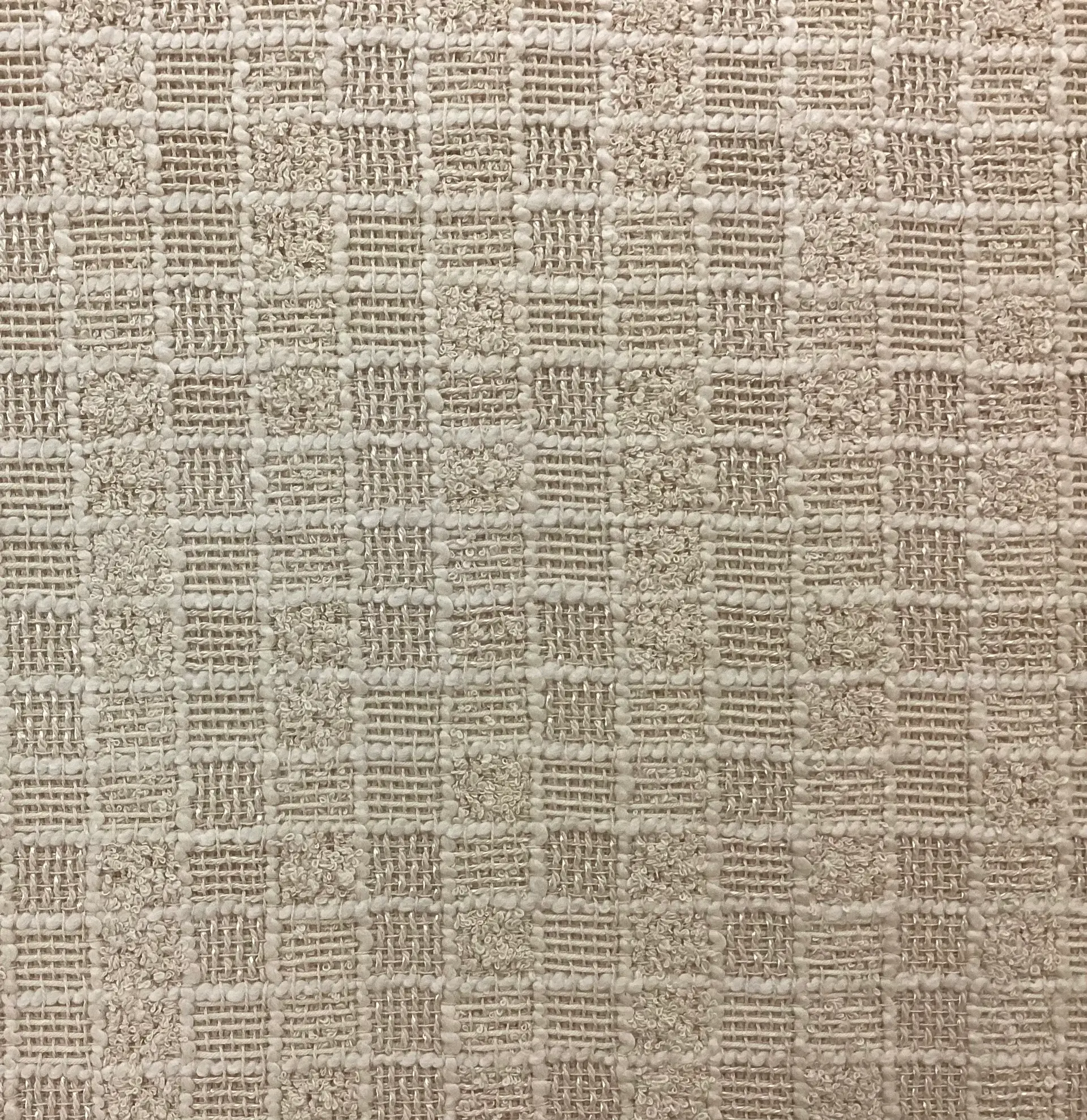 Cotton & Nylon Checkerboard Tweed In Chickpea