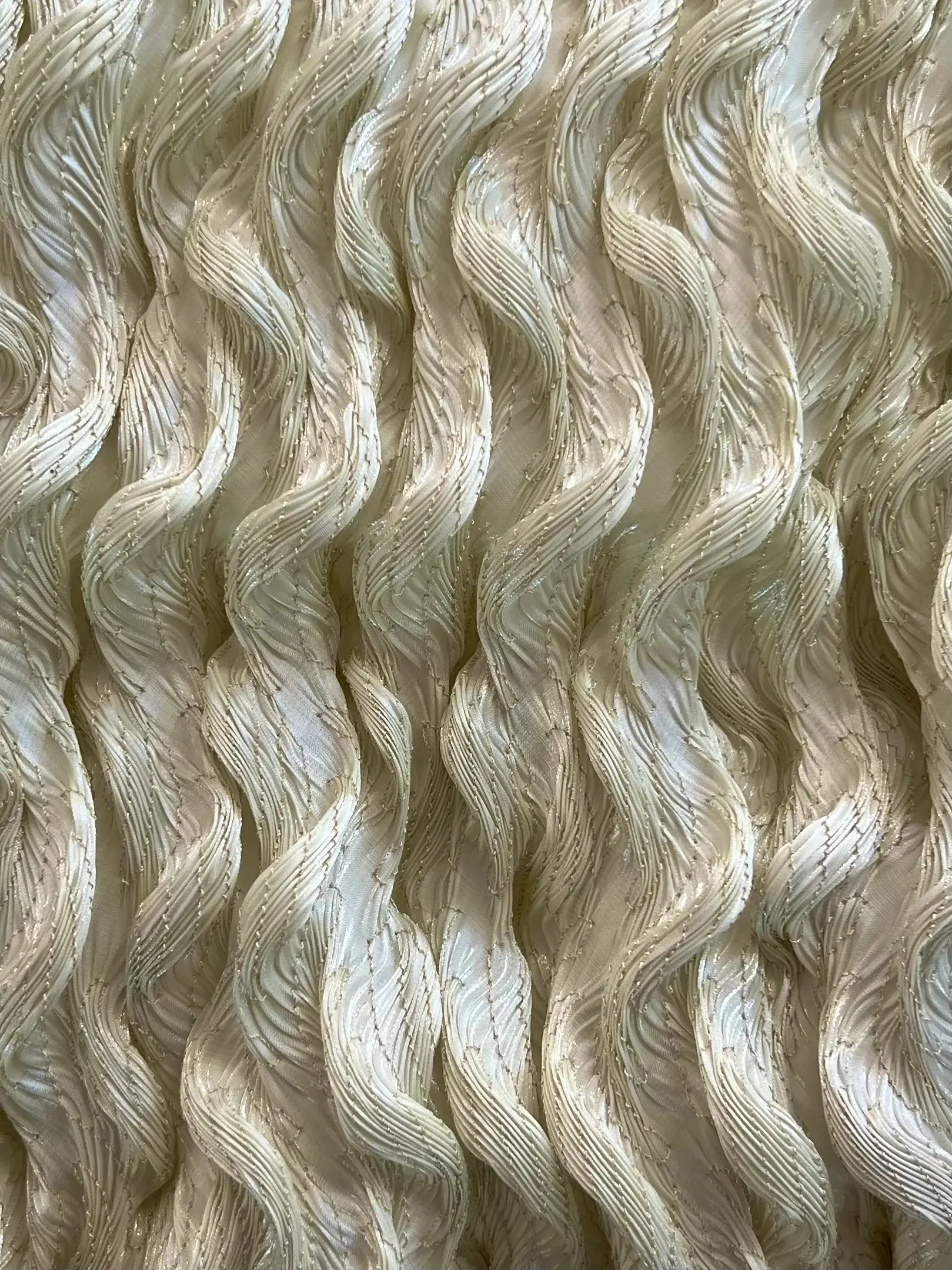 Novelty Polyester Liquid Organza Finger Wave