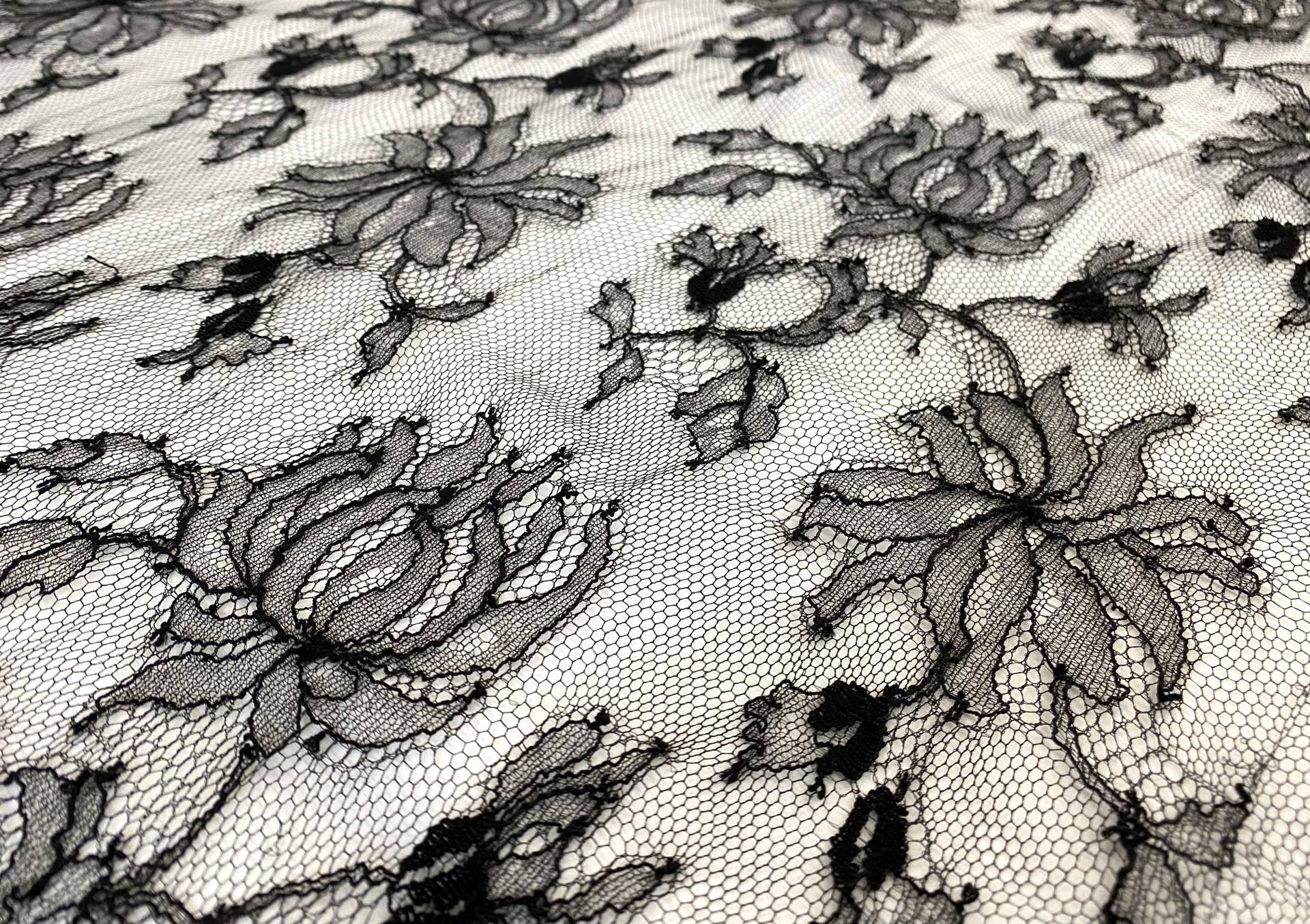 French Chantilly Lace in Black