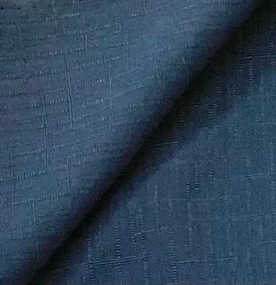 Made in Italy 100% Silk Irregular Grid Jacquard in Navy