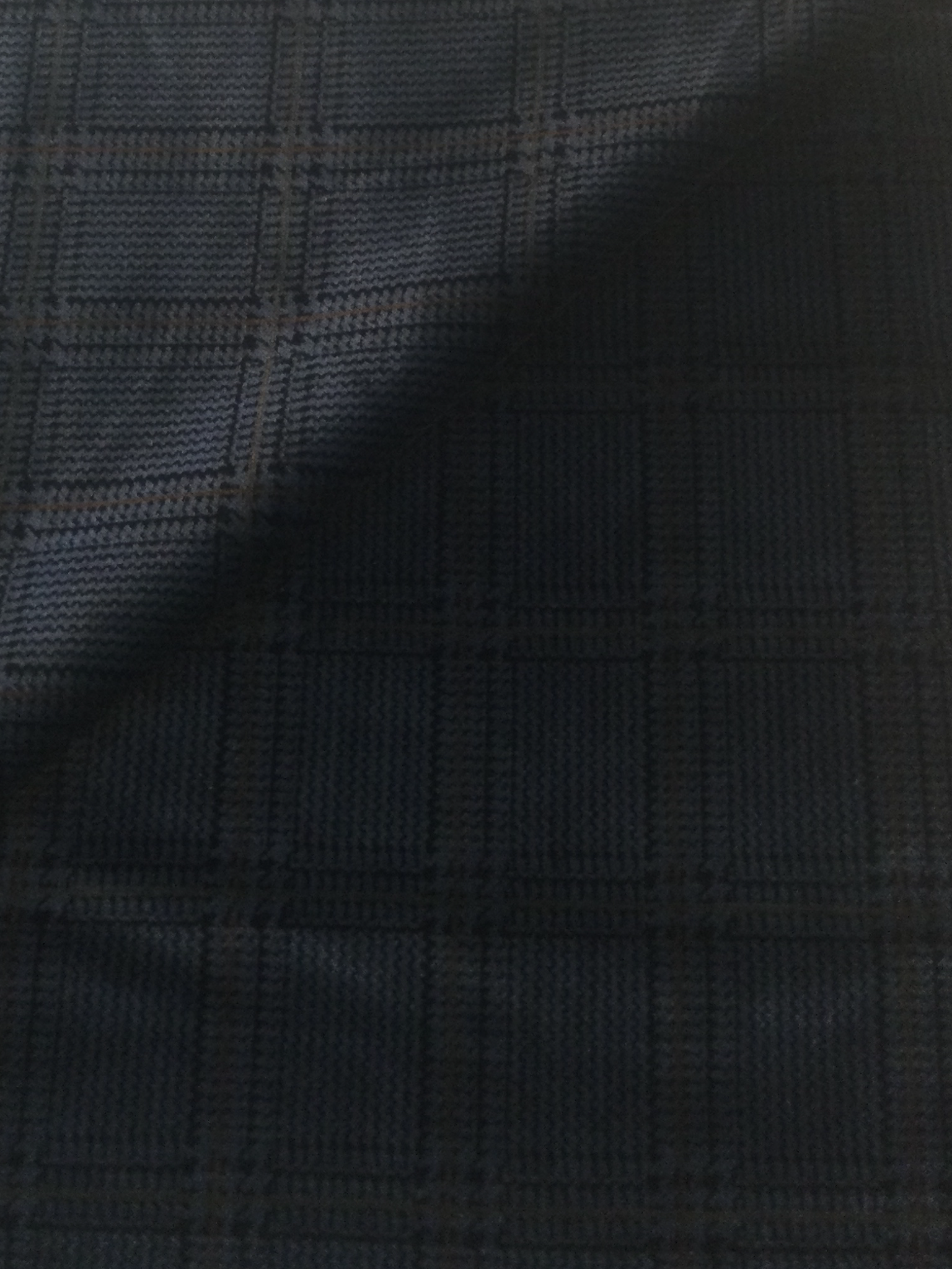 Made in Italy Cotton Velvet in Navy Plaid
