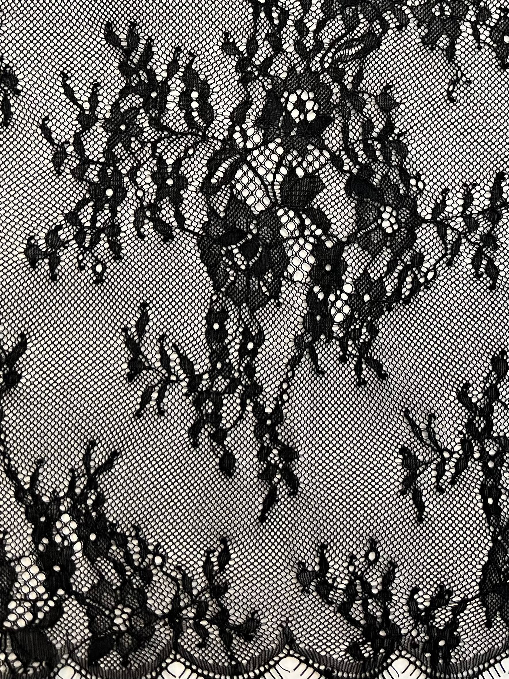 Nylon Chantilly Lace in Black