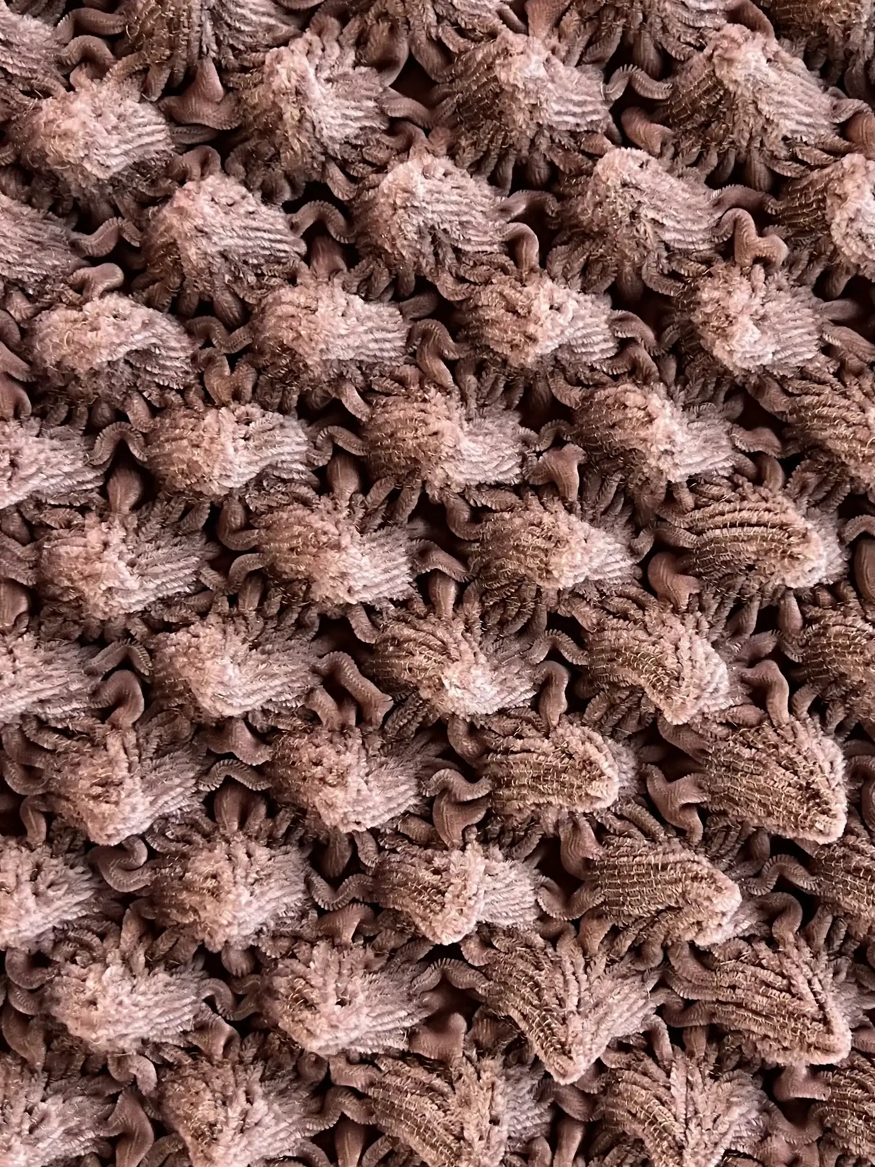 French Novelty Dimensional Cone-Shaped Velvet in Dusty Rose