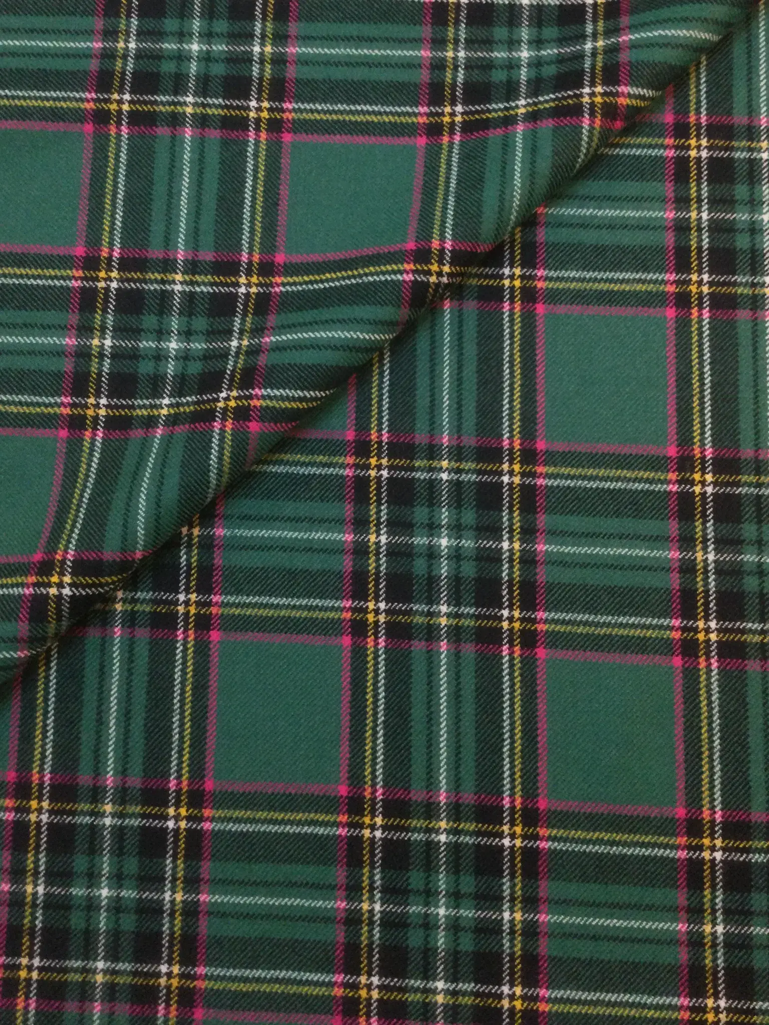 Italian Virgin Wool Plaid Suiting in Verde