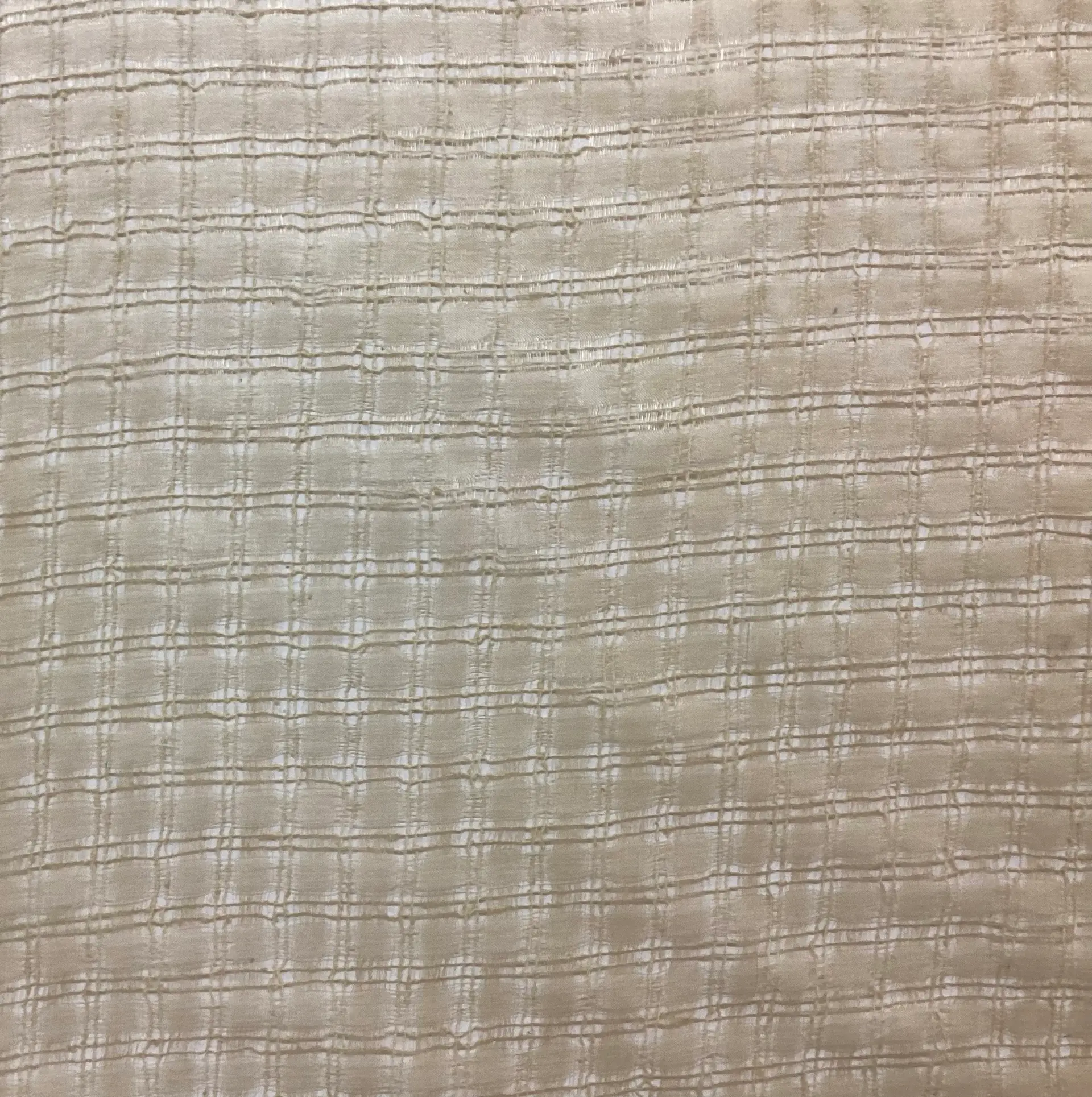 100% Silk Novelty Checkerboard In Antique Ivory