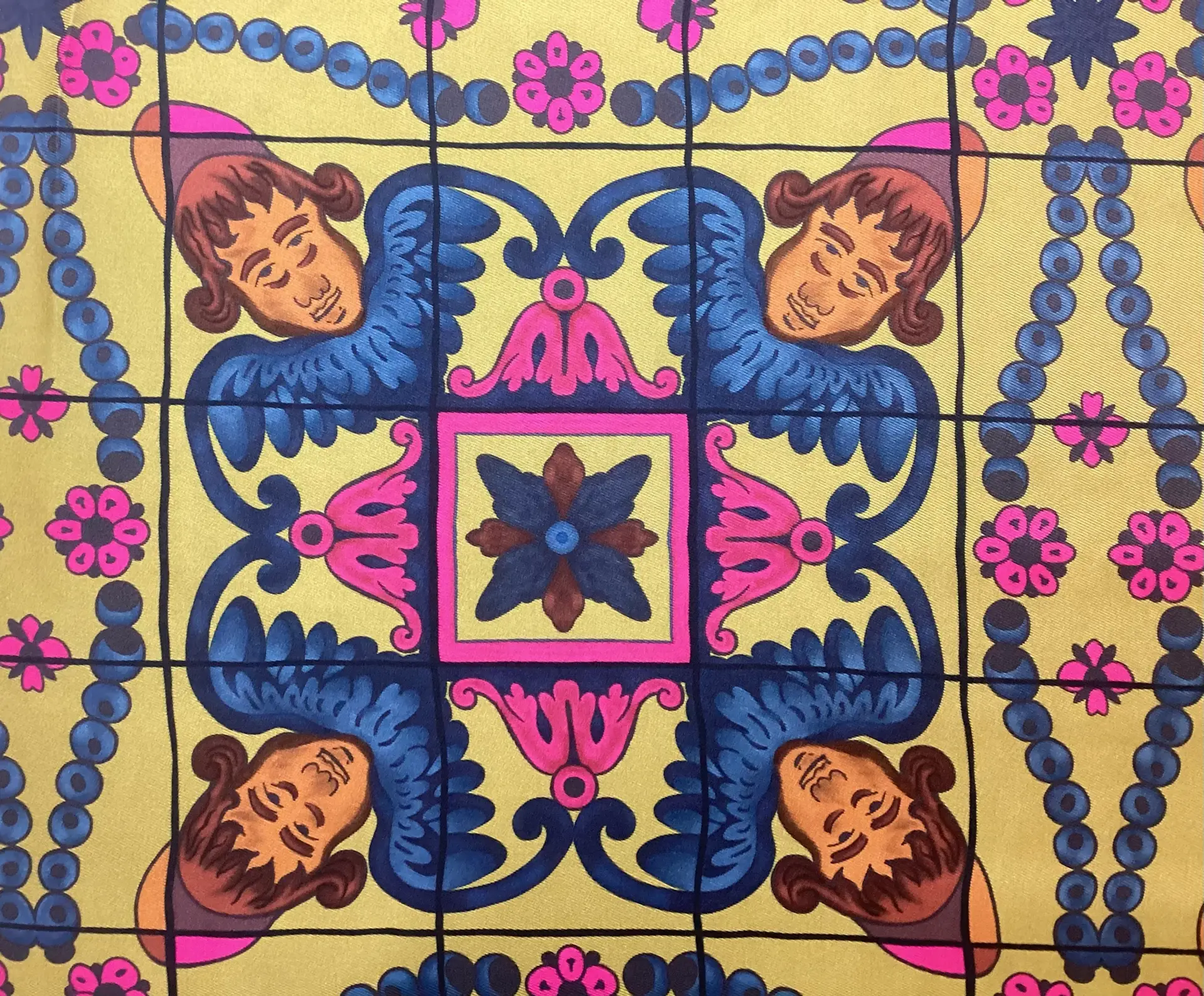 Viscose Twill Printed In The 70’s Retro Colours 