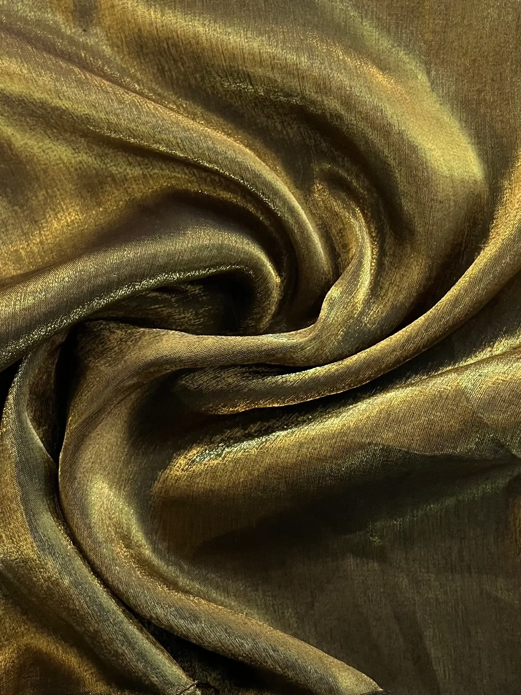 Viscose Rayon Blend Iridescent Charmeuse in Bronze