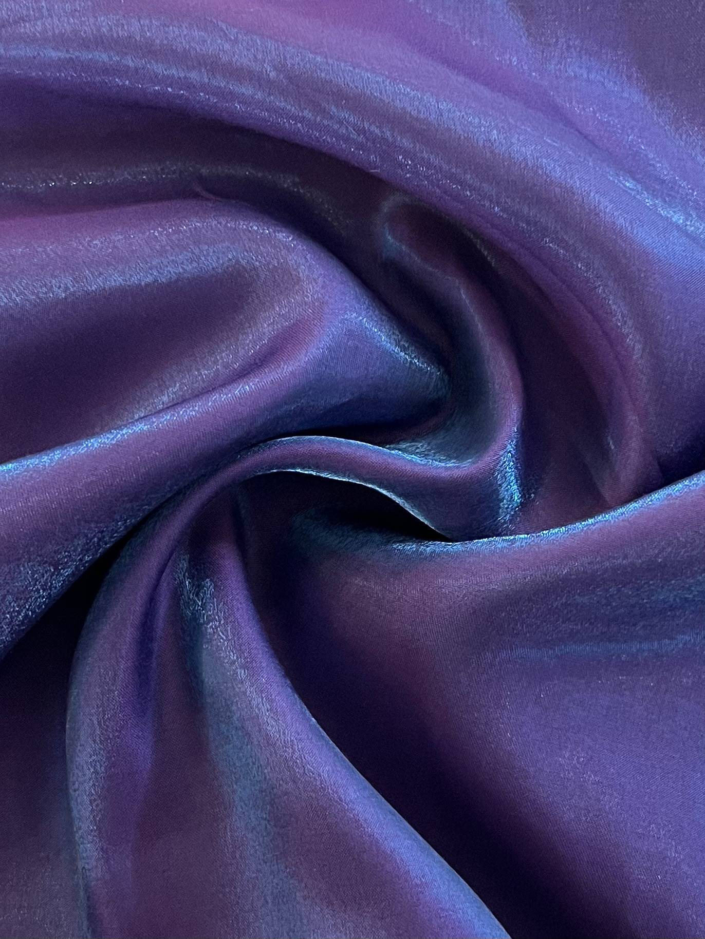 Viscose-Rayon Blend Iridescent Charmeuse in Purple