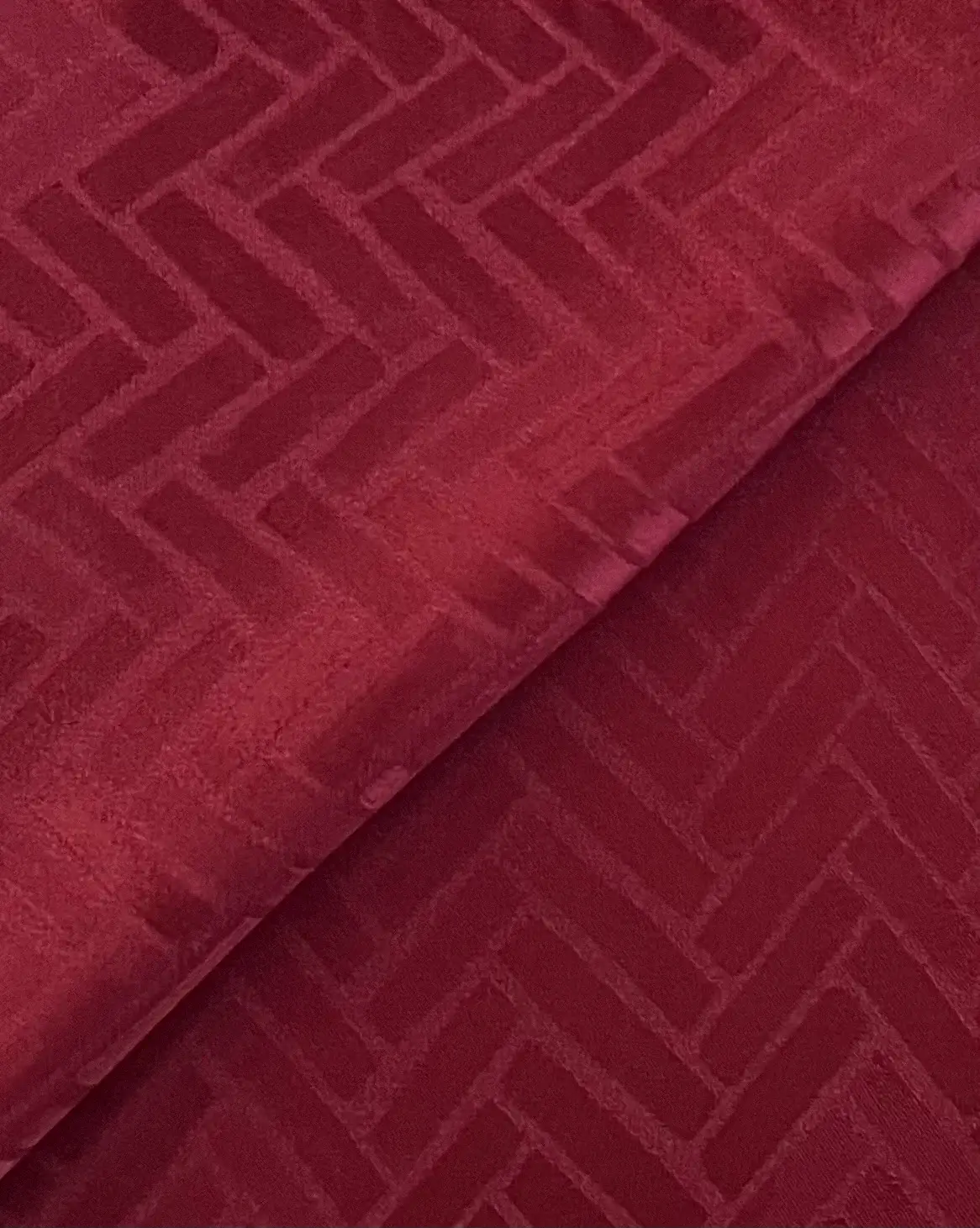 Viscose & Acetate Chevron Jacquard in Wine
