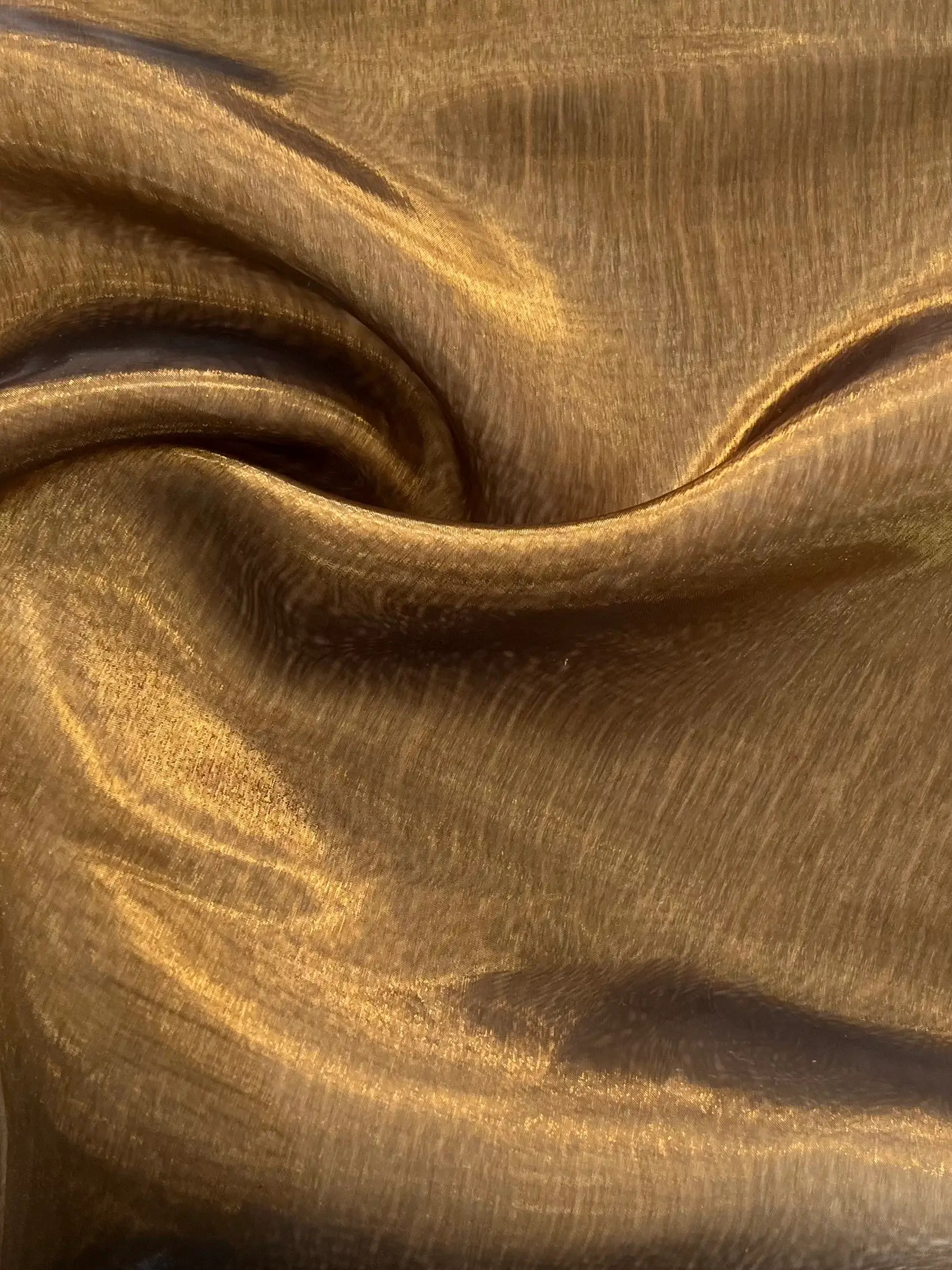 Polyester Extra Fine Iridescent Organza in Black/Copper