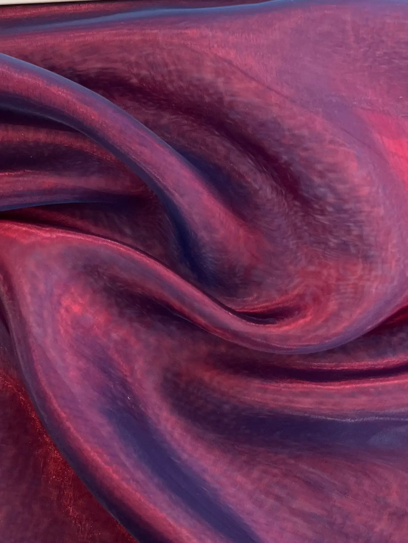 Polyester Extra Fine Iridescent Organza in Blue/Red