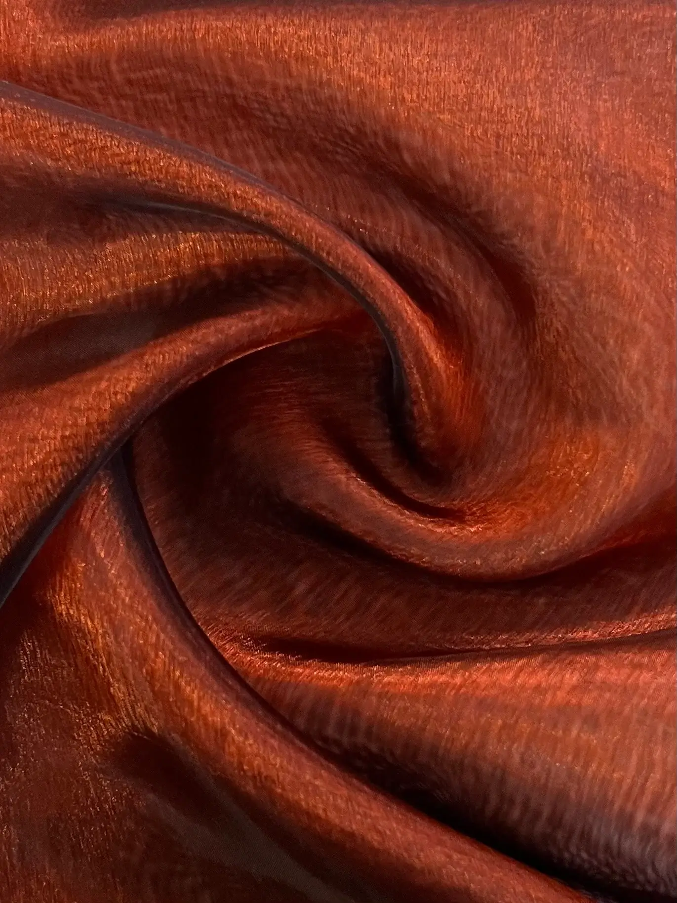 Polyester Extra Fine Iridescent Organza in Grey/Rust