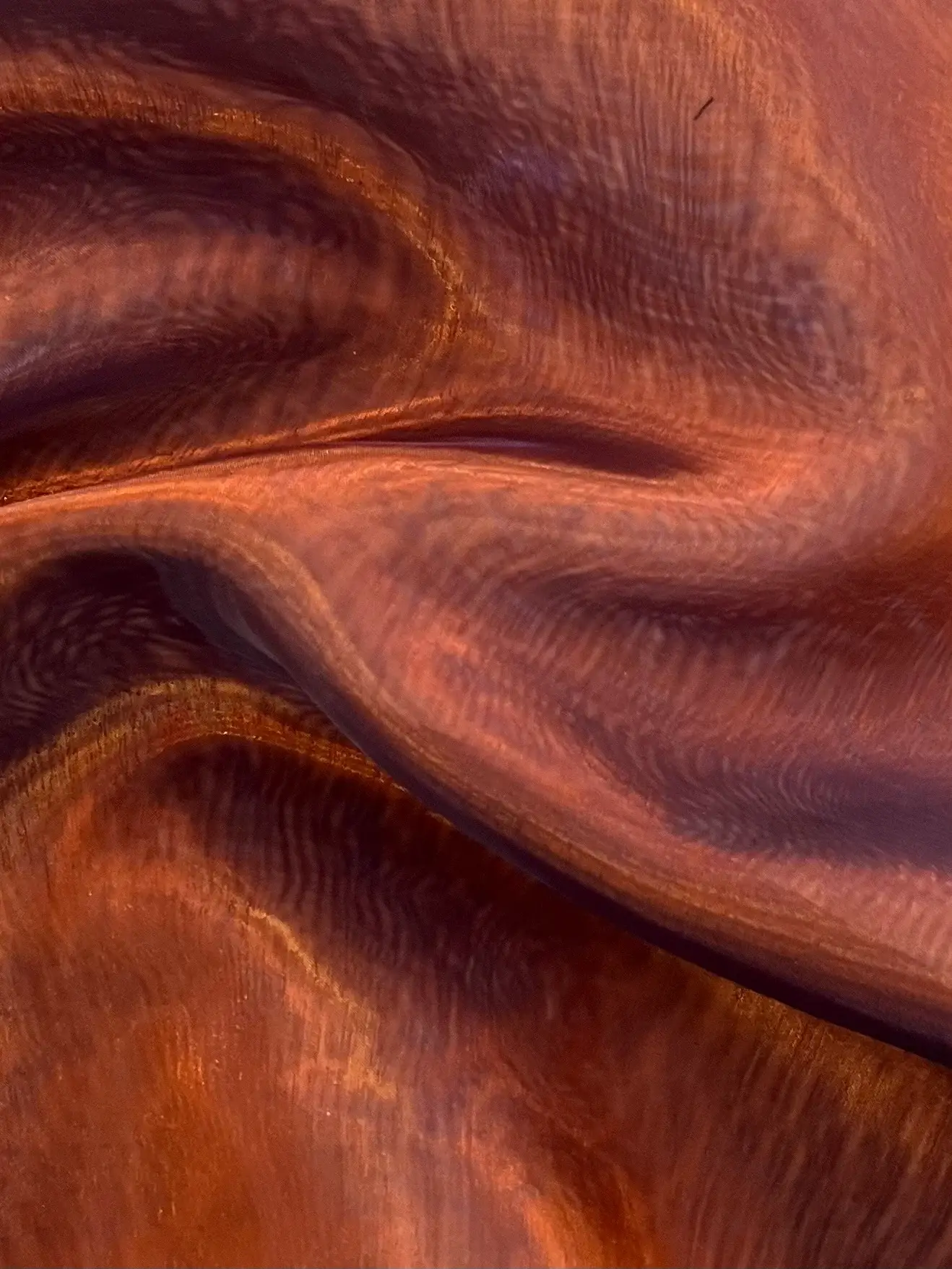 Polyester Extra Fine Iridescent Organza in Blue/Rust