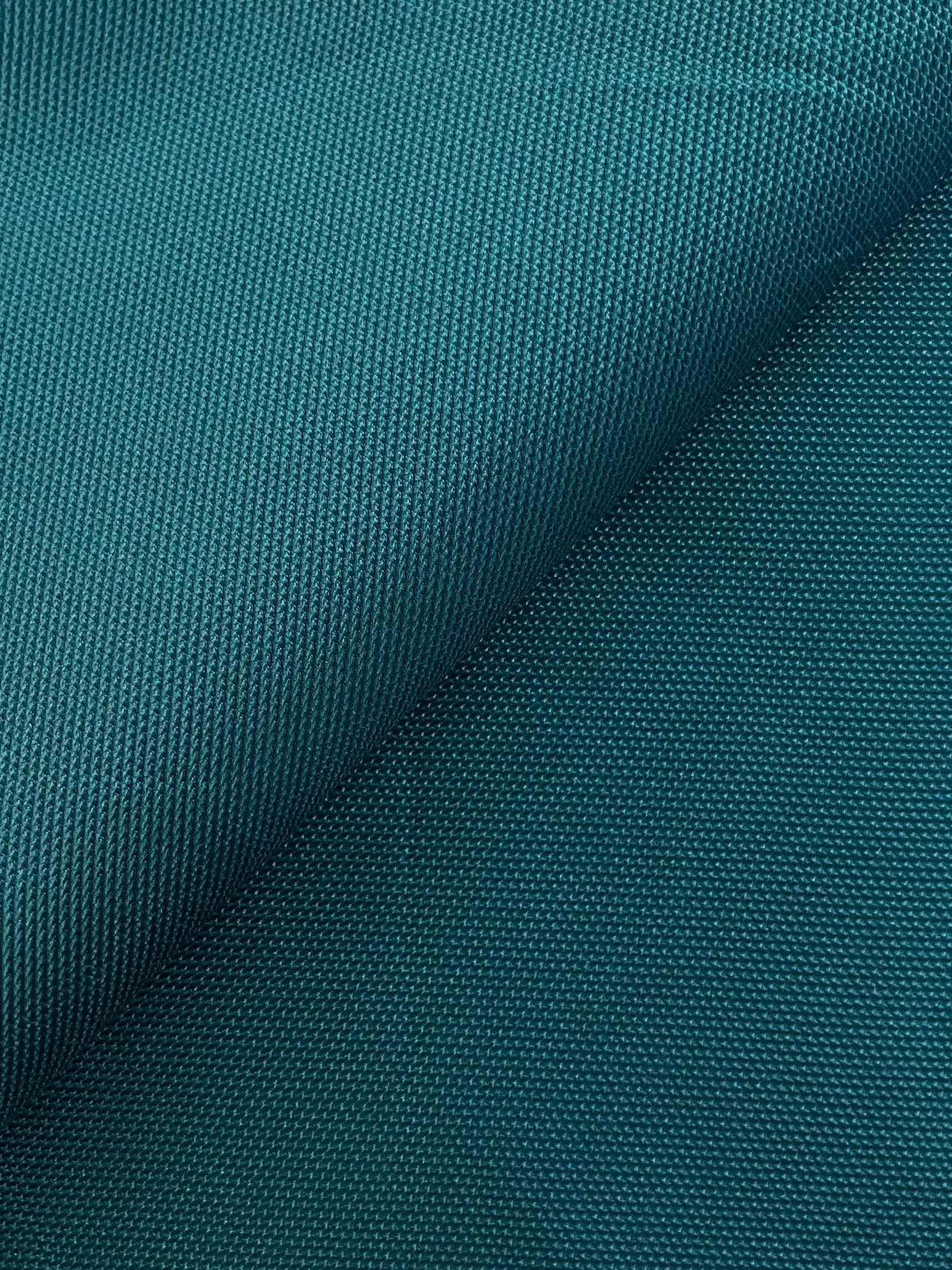 Silk and Polyester Blend Piqué in Teal