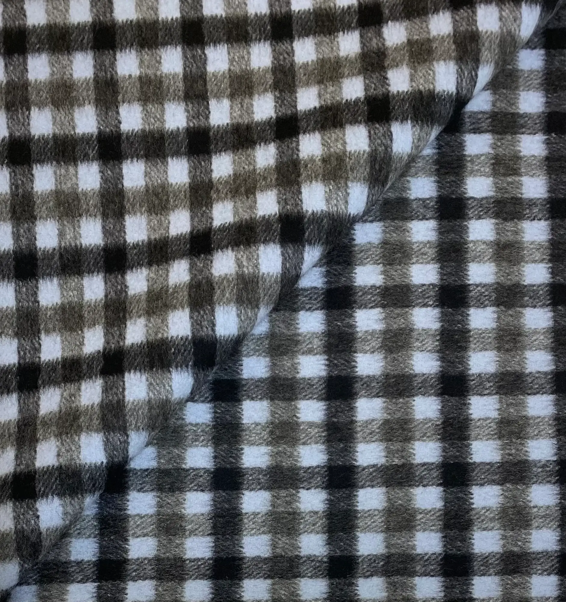 Italy Virgin Wool Double Faced Coating in Blue Black