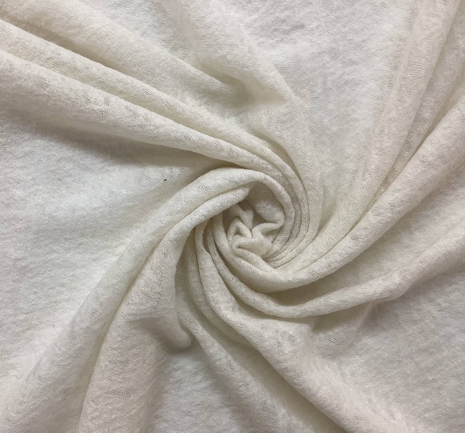 Pure Wool Novelty Sheer Knit In Ivory