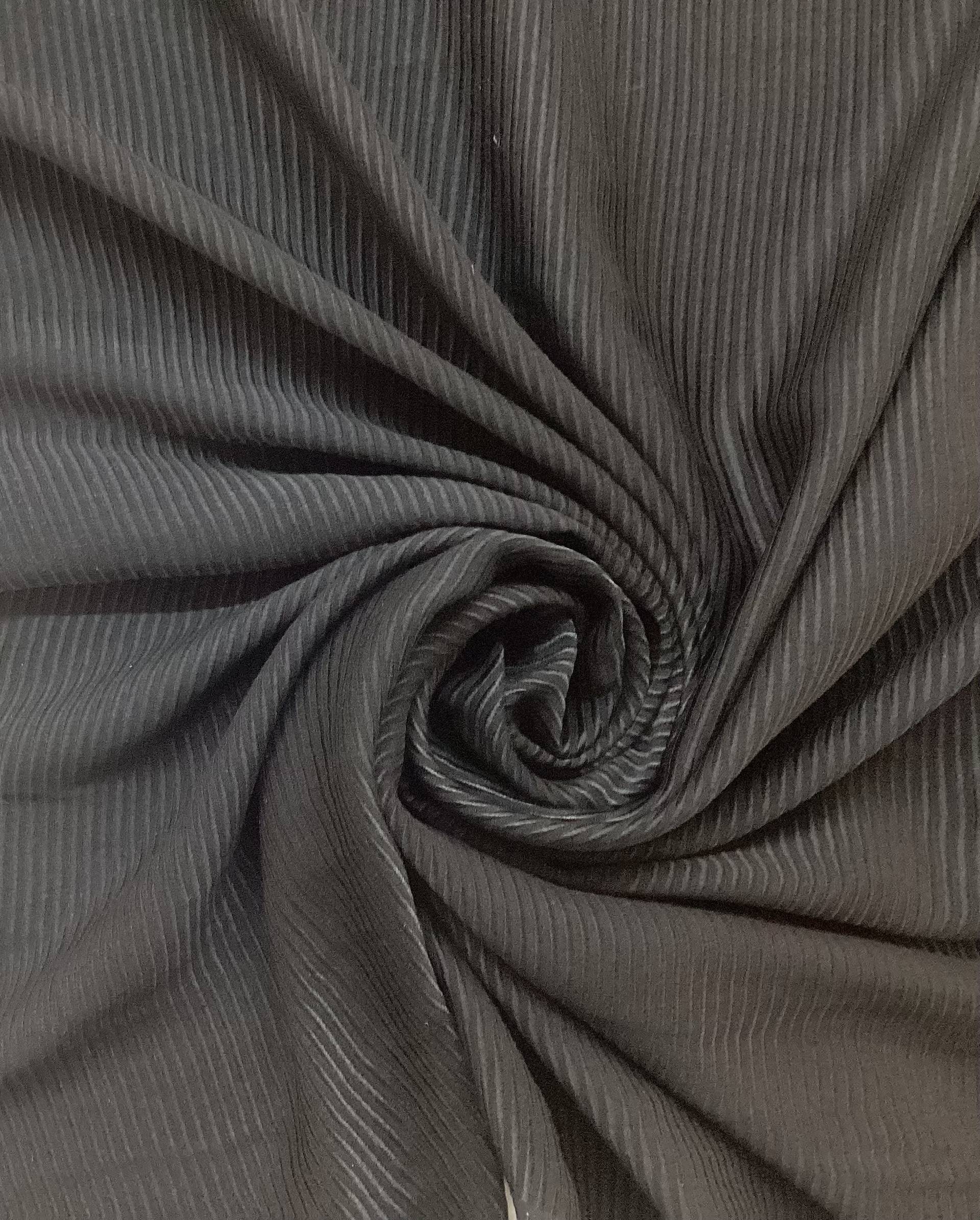 100% Silk Jacquard Ottoman In Jet Black