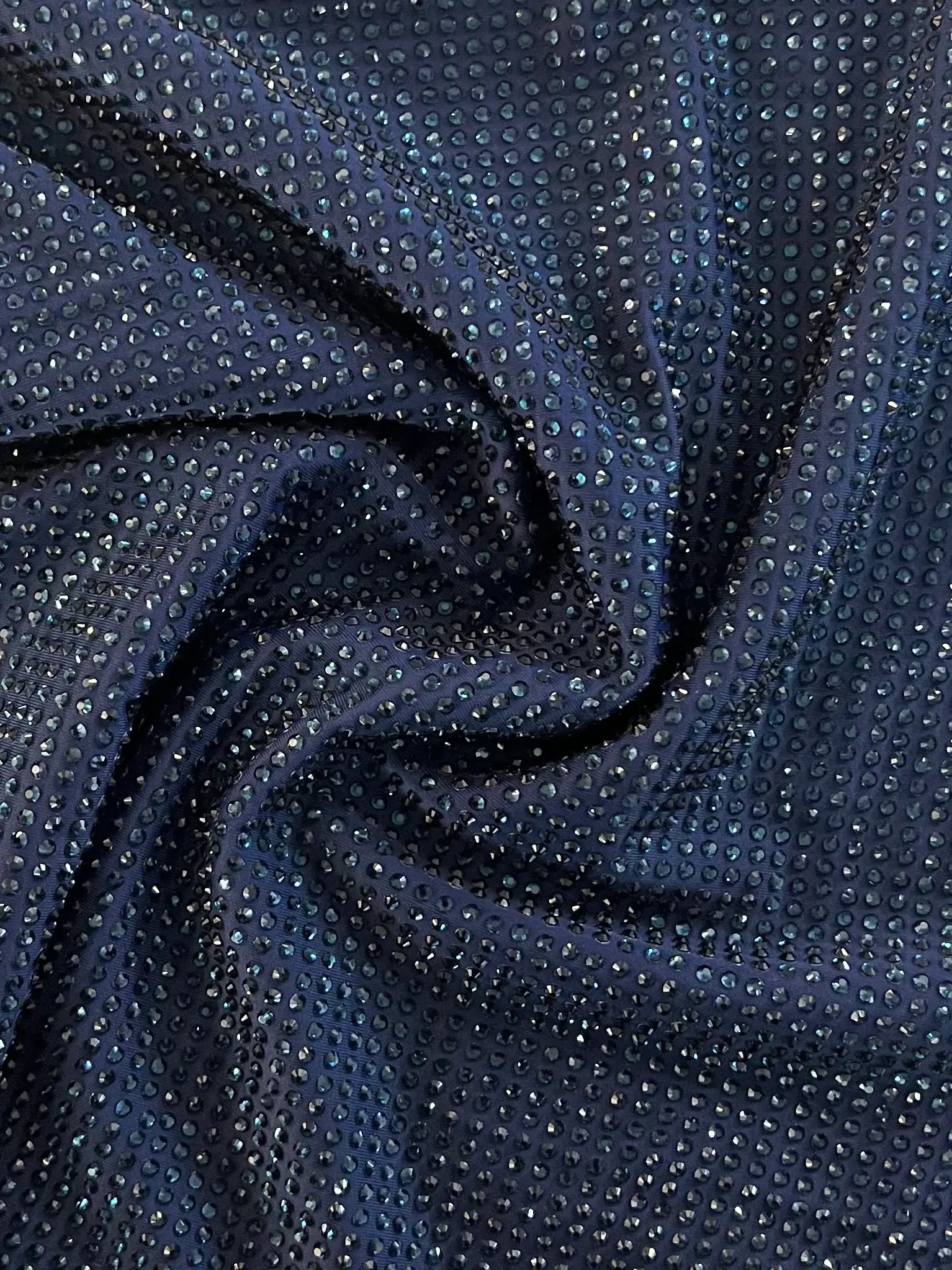 Blue Diamond Crystal on Navy Spandex
