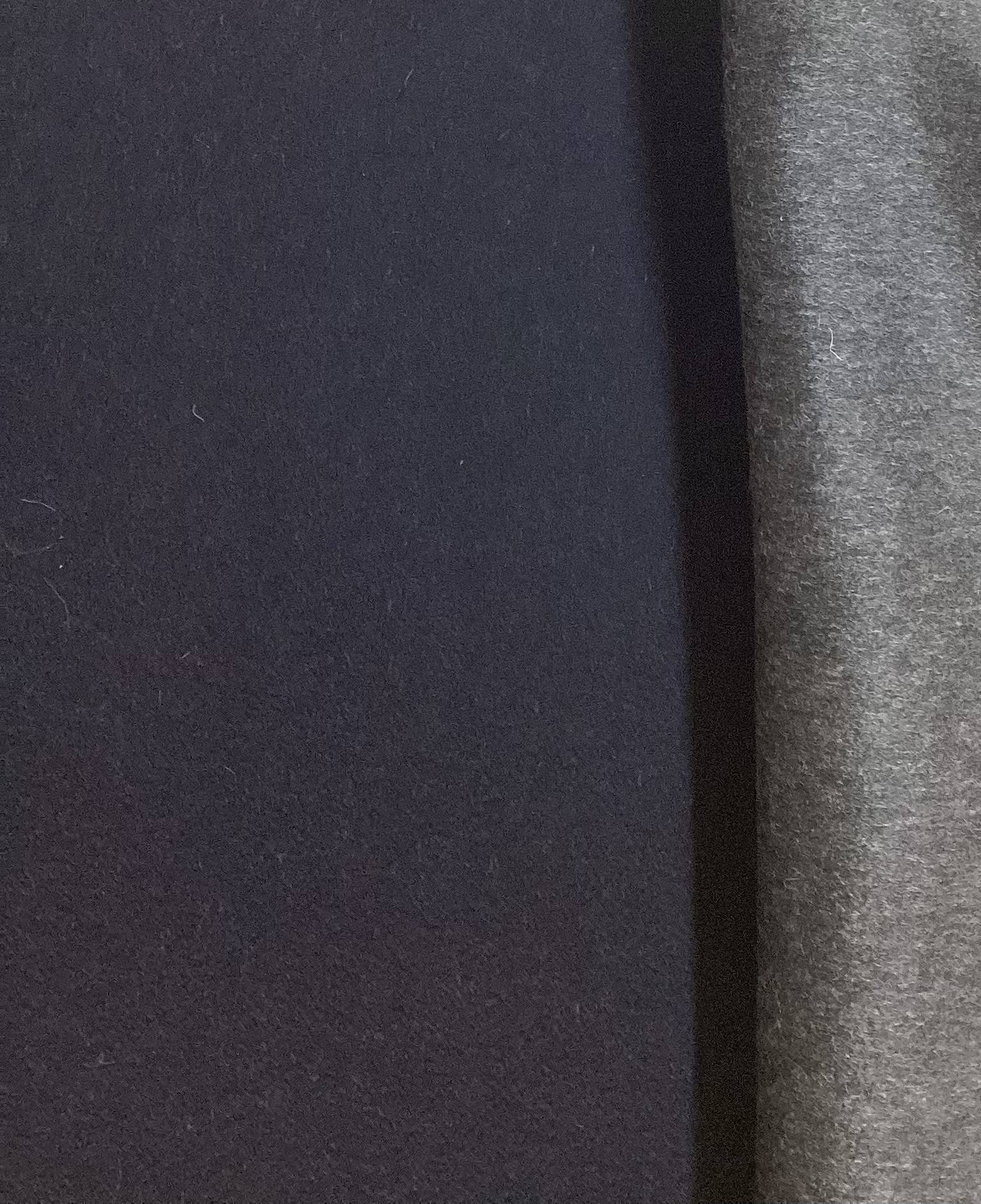 Made in Italy 100% Cashmere Doubleface Coating in Navy and Lead