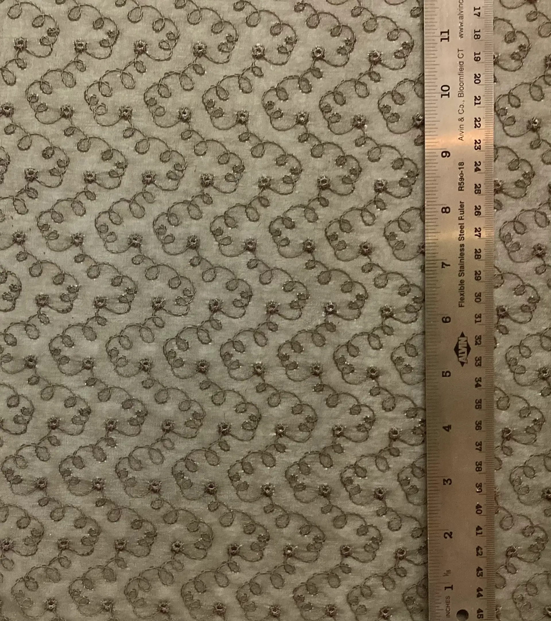 Embroidered Silk Chiffon in Olive