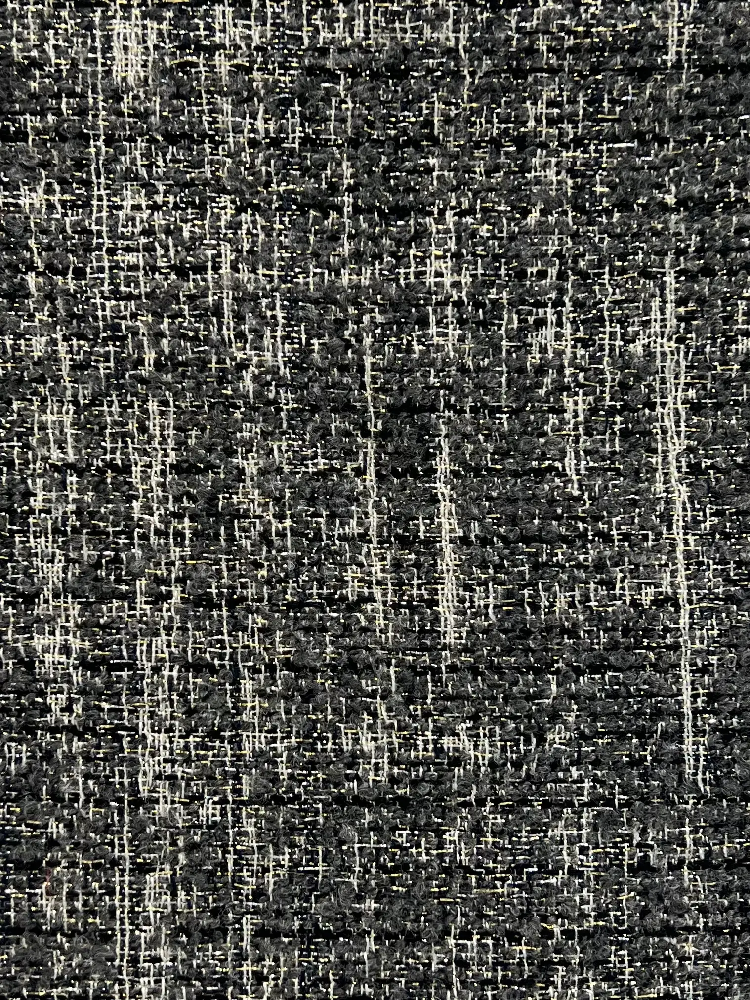 Made in Spain Cotton Poly Lurex Tweed in Charcoal