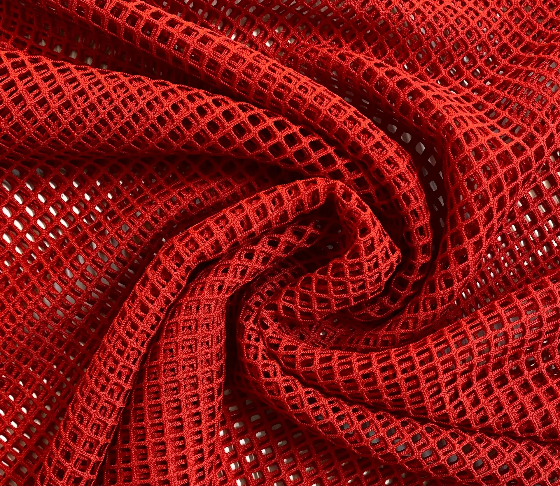 Stretch Polyester Fishnet in Red