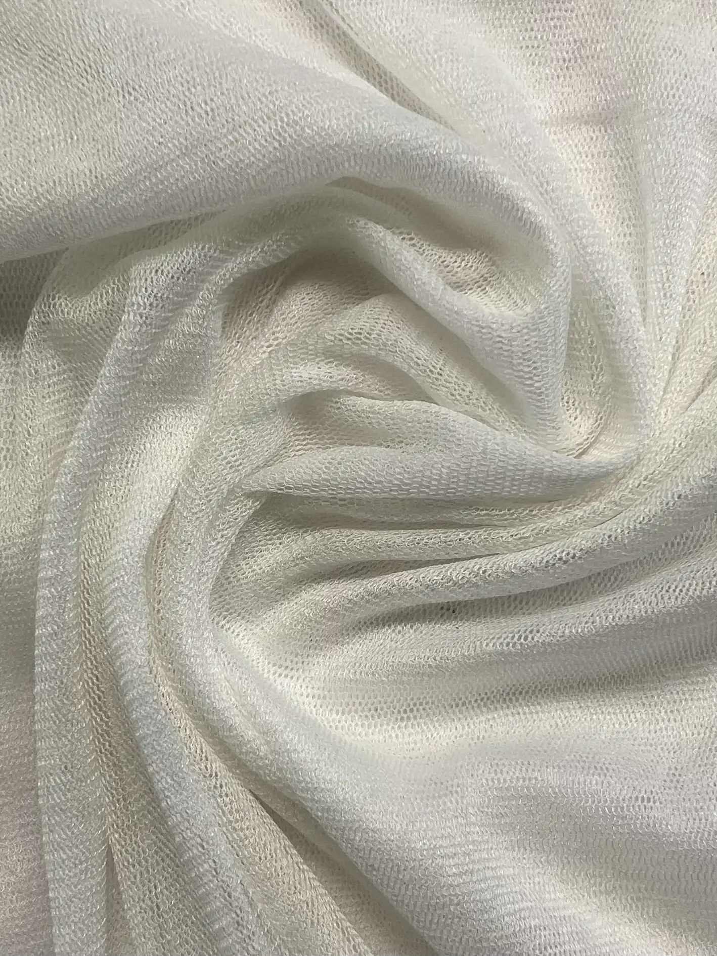 French Silk-Nylon Blend Tulle in Silk White