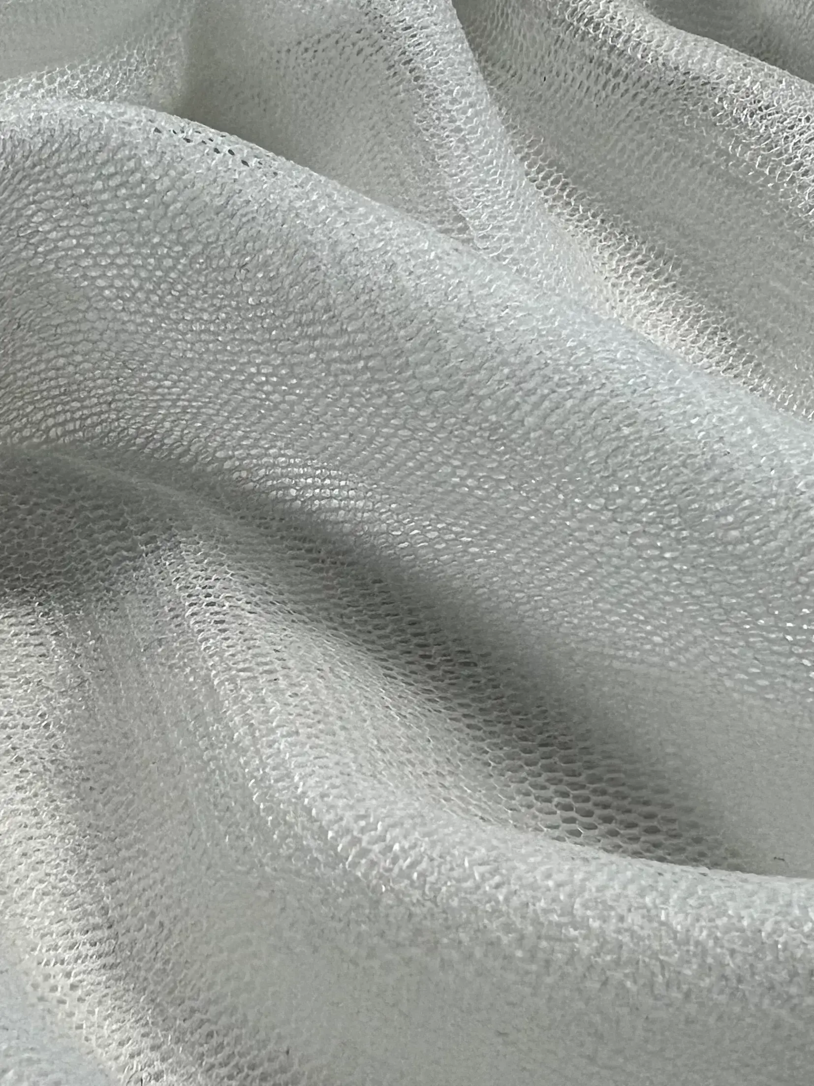 French Silk-Nylon Blend Tulle in Silk White