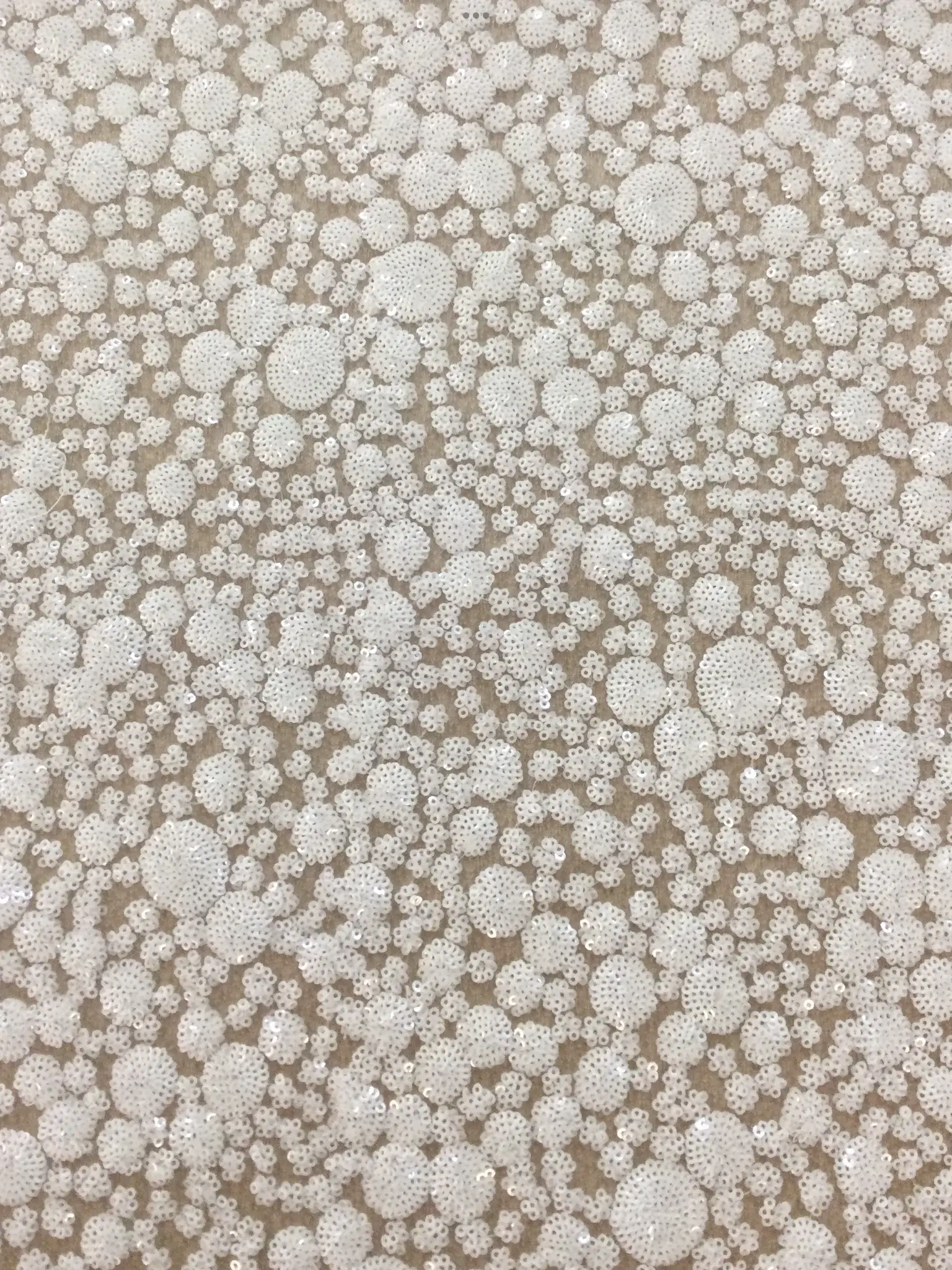 Mini Sequins on Soufflé in White