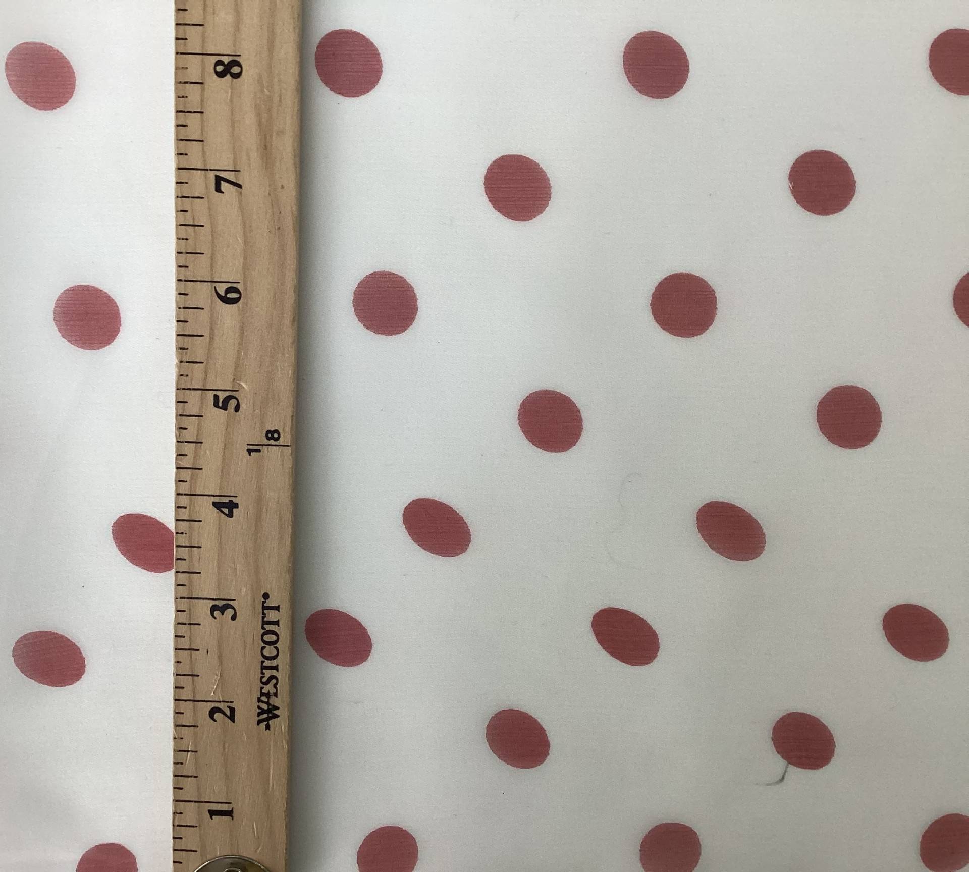 100% Pure Silk Chiffon Dots Printed In Red On White