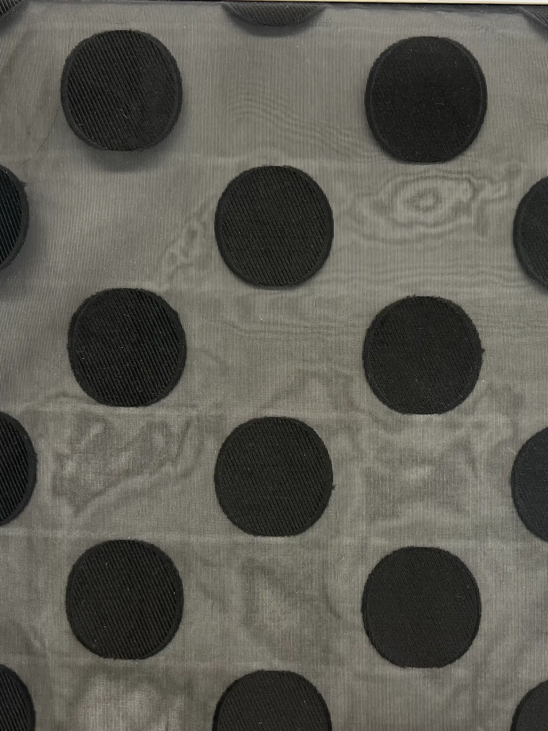 Poly Nylon Blend Polka Dot Organza Fil Coupe in Black