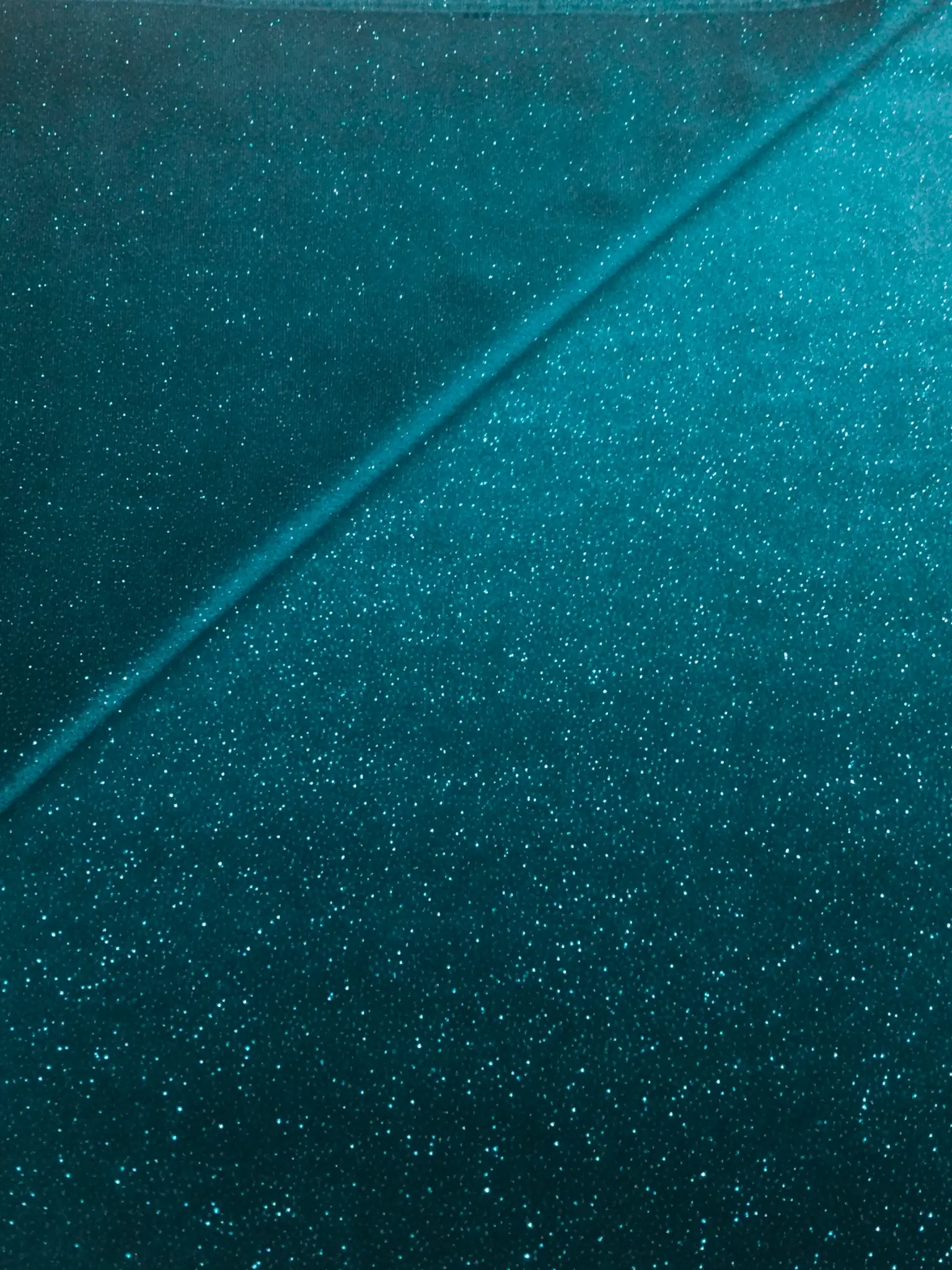 Polyester and Lycra Blend Stretch Glitter Velvet in Teal