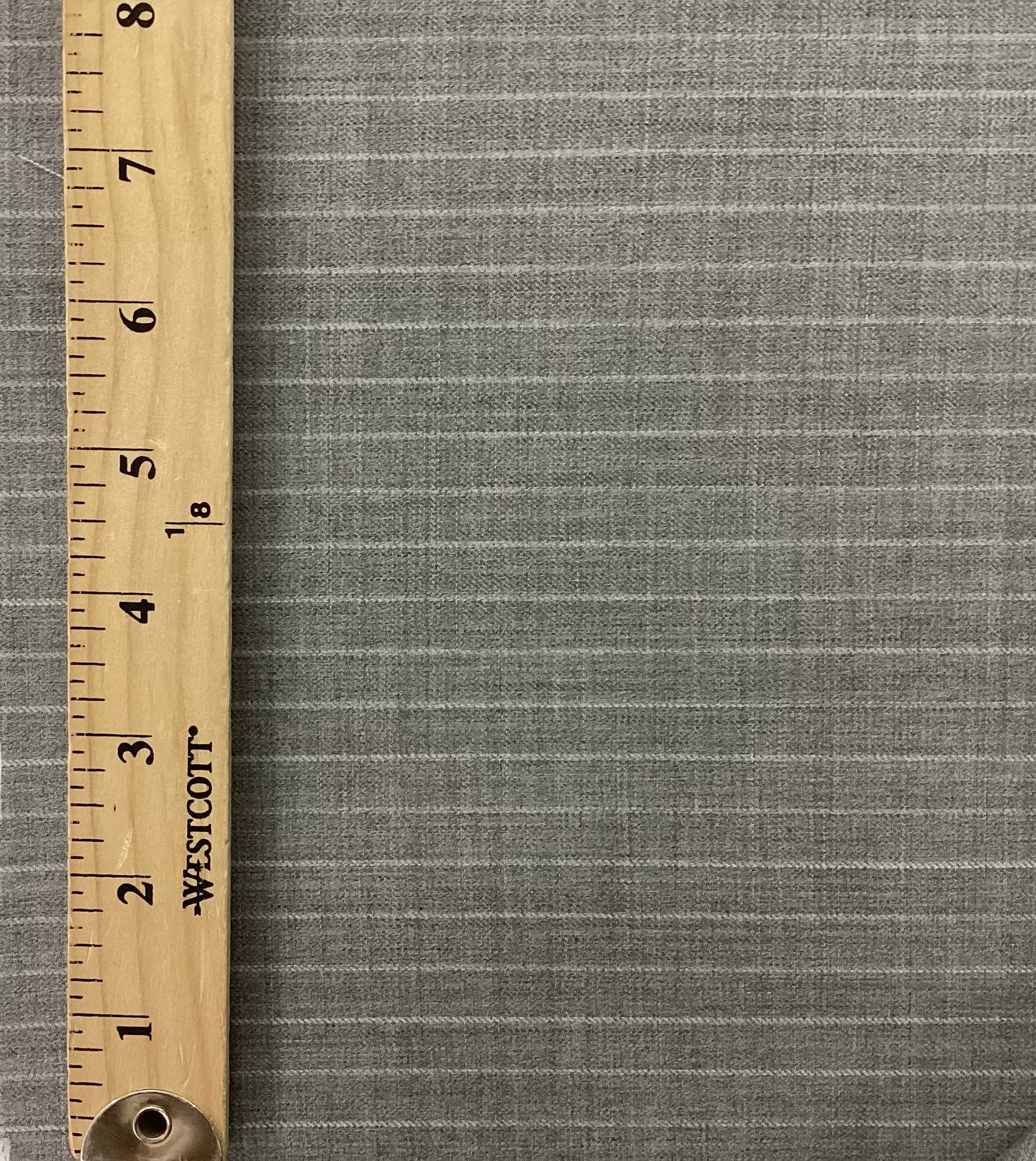 Made in England 100% Wool Super 120's Pinstripe In Medium Grey 