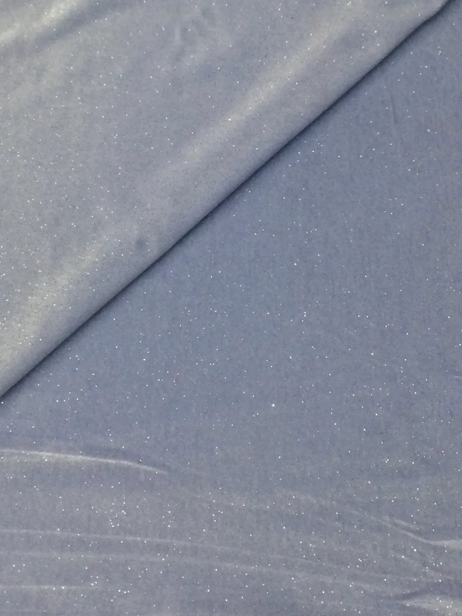 Polyester and Lycra Blend Stretch Glitter Velvet in Periwinkle