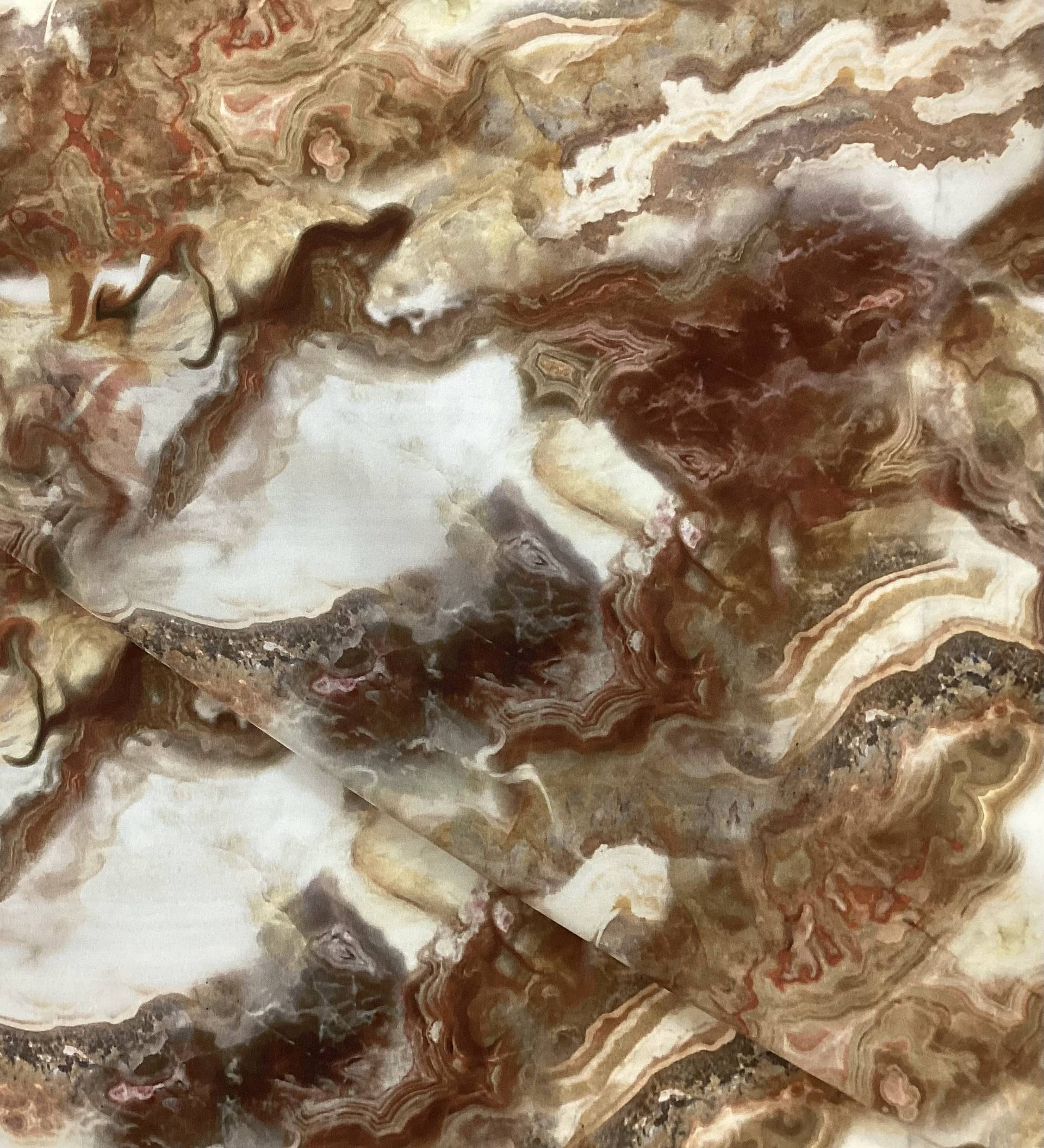 Printed 100% Silk Crepe de Chine in Marble