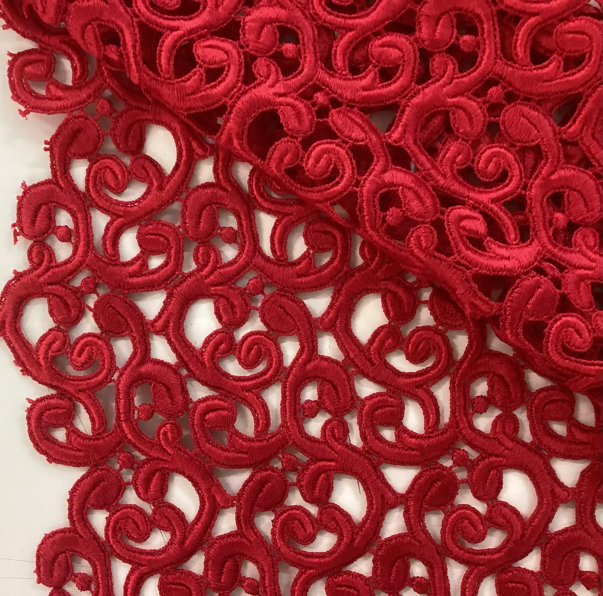 Guipure Lace In Red