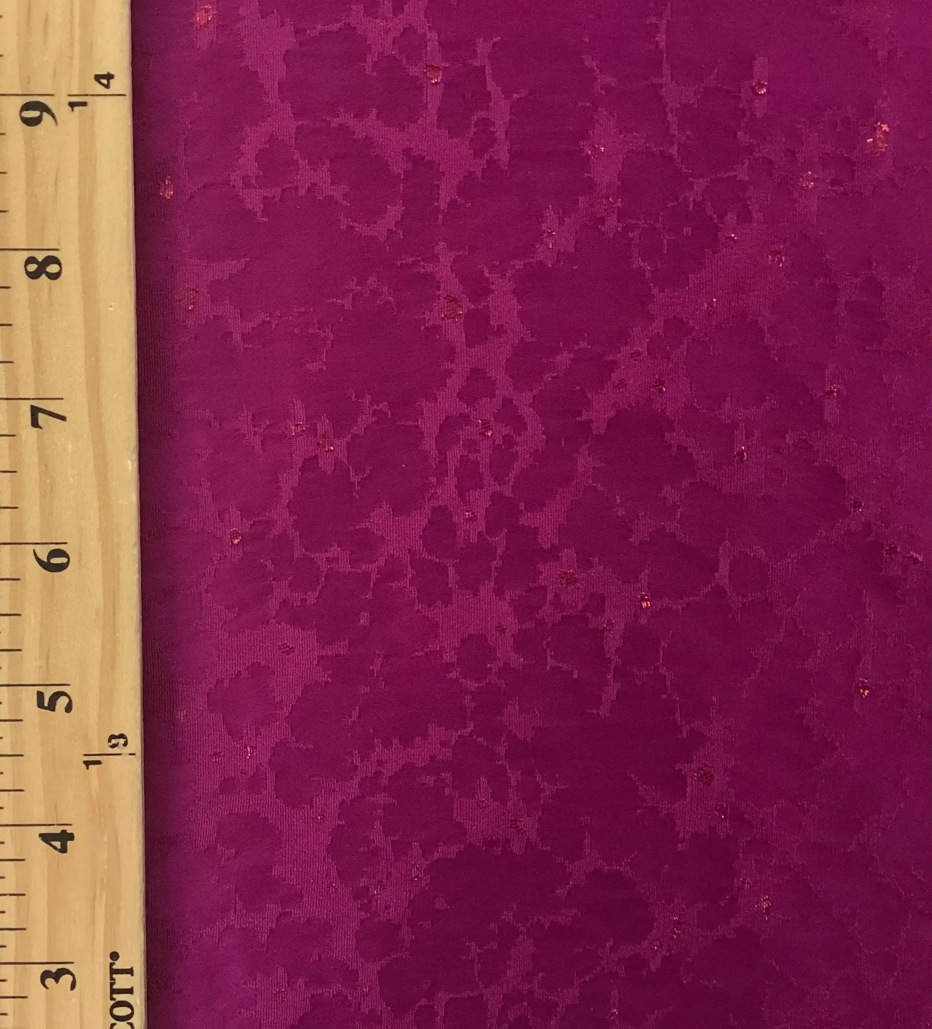 Alabaster Metallic Clipped Jacquard in Magenta