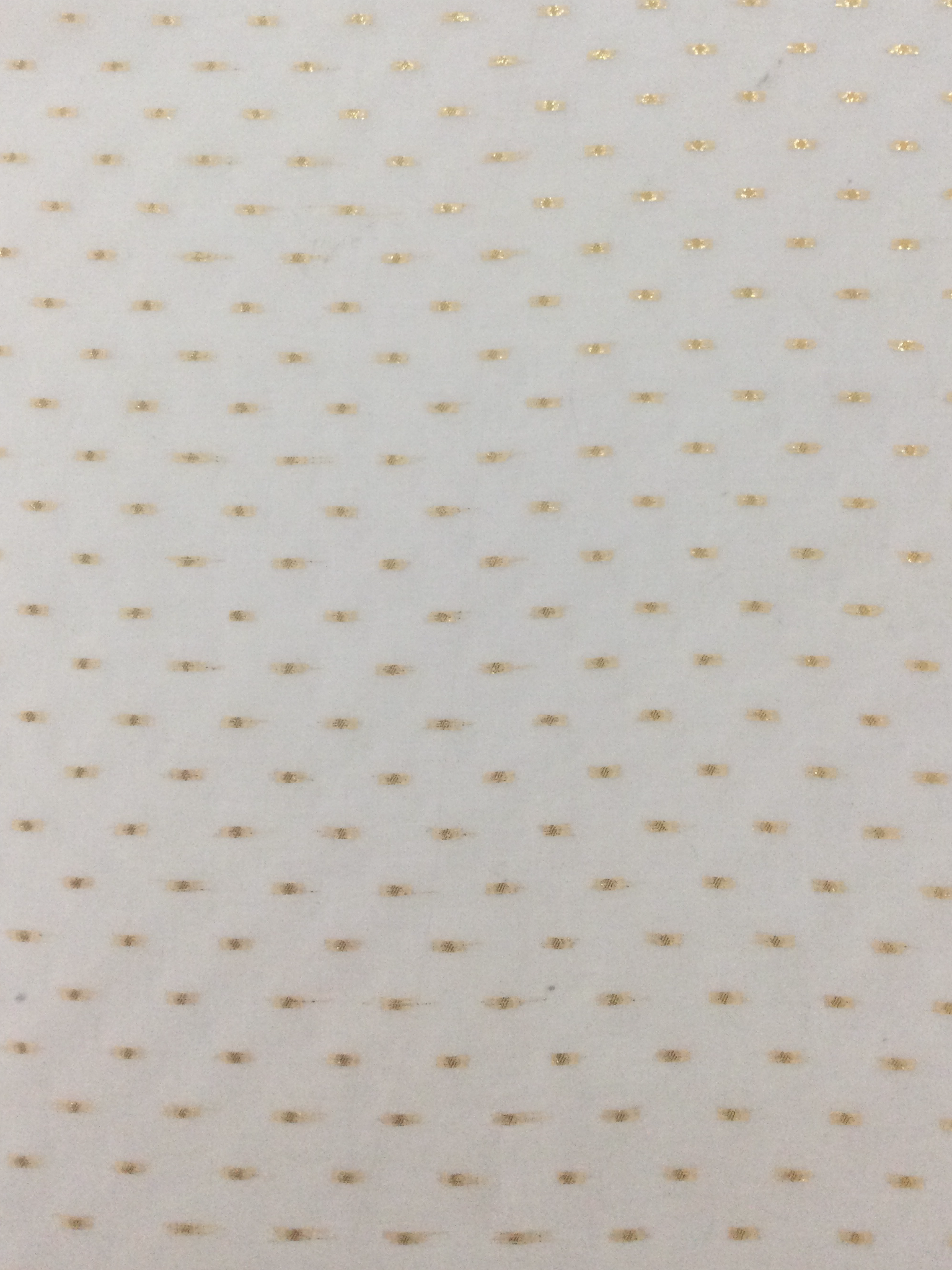 Silk Chiffon w/ Gold Metallic Dots in Ivory