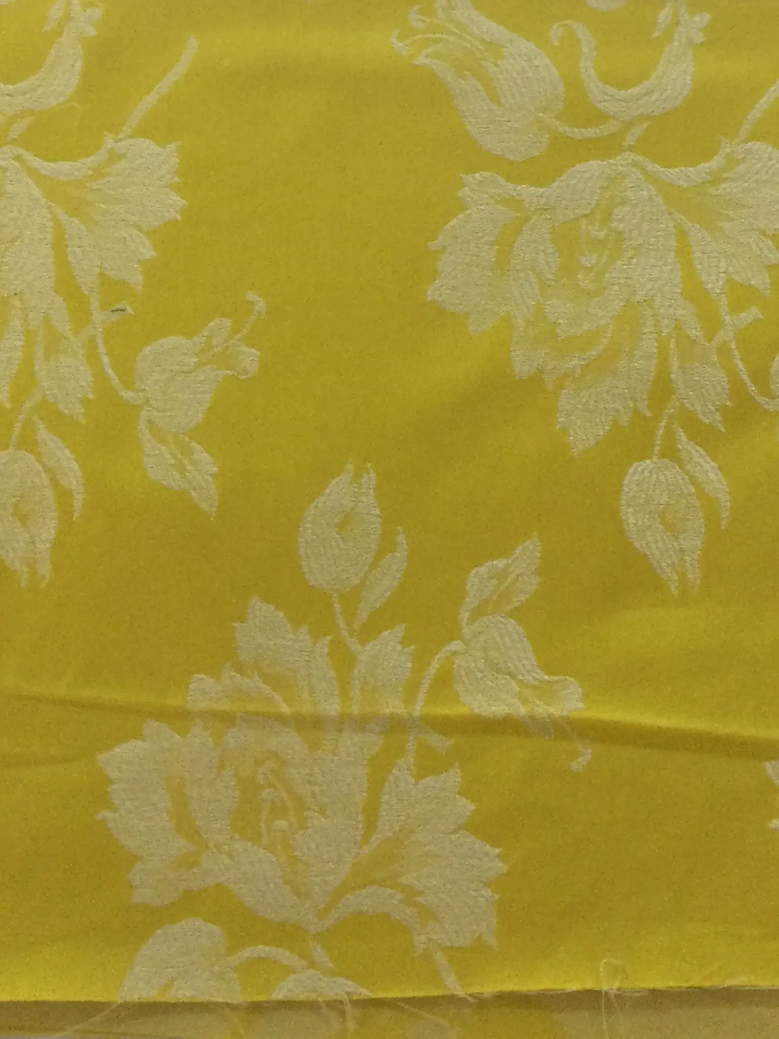 Silk Cotton Blend Damask in Yellow