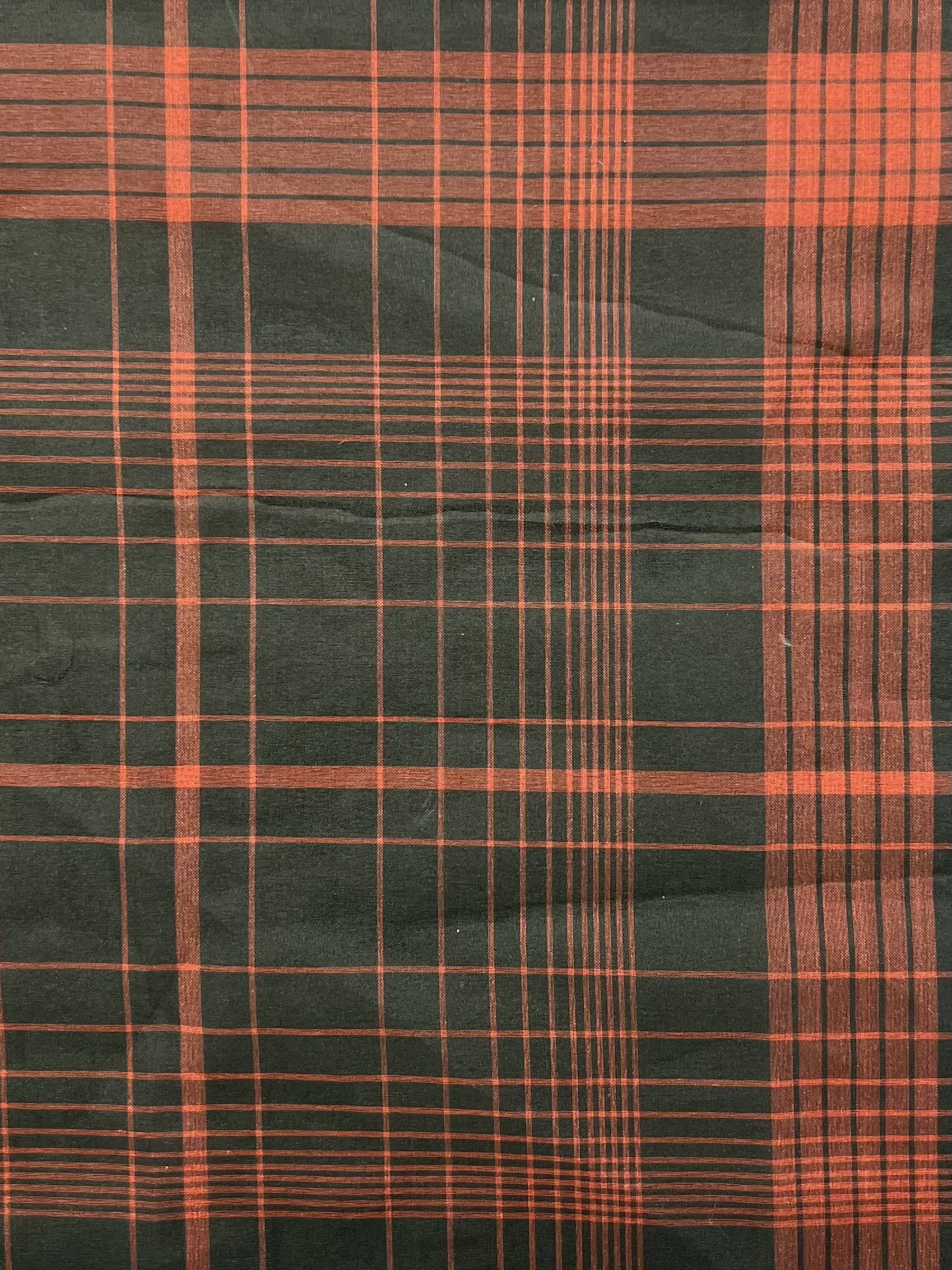 Vintage Silk Organza Woven Plaid