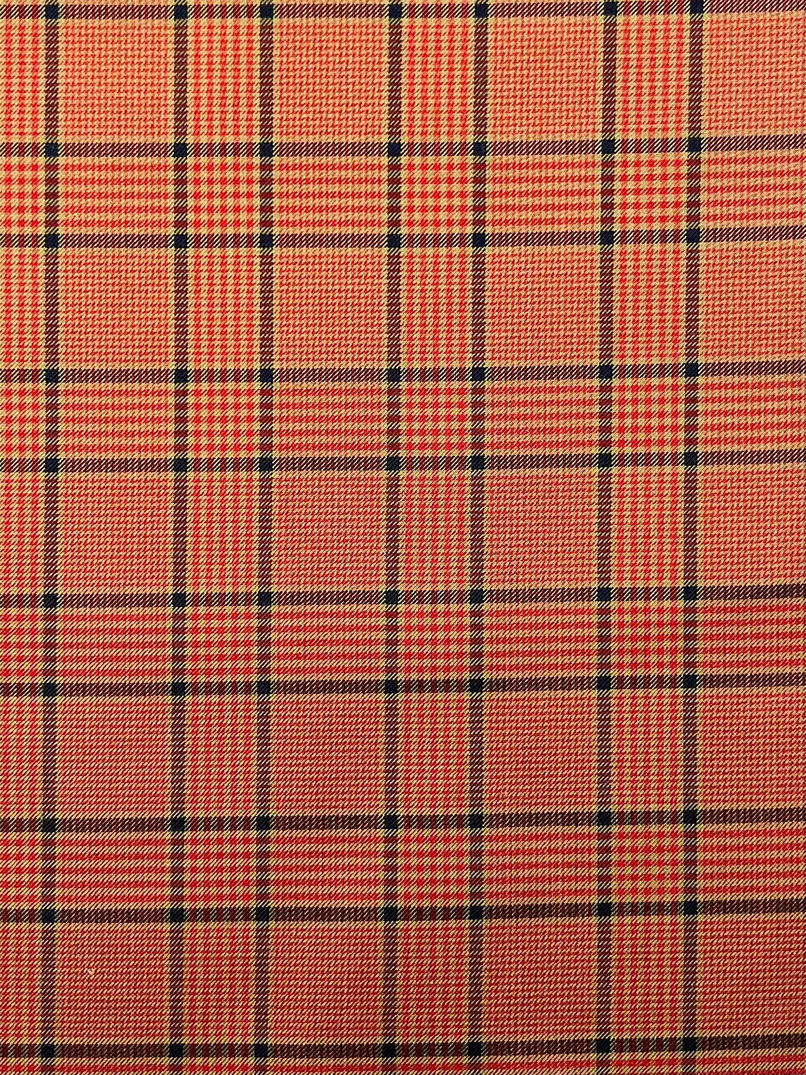 Vintage Italian Woven Silk Plaid in Cinnamon