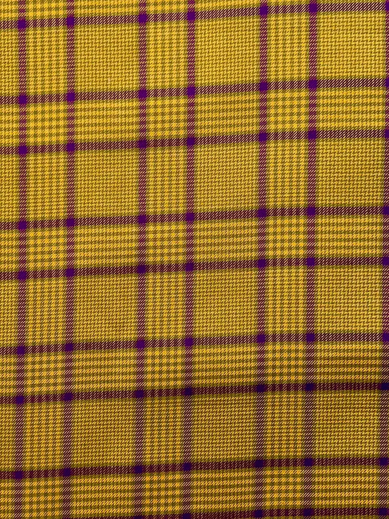 Vintage Italian Woven Silk Plaid in Mustard