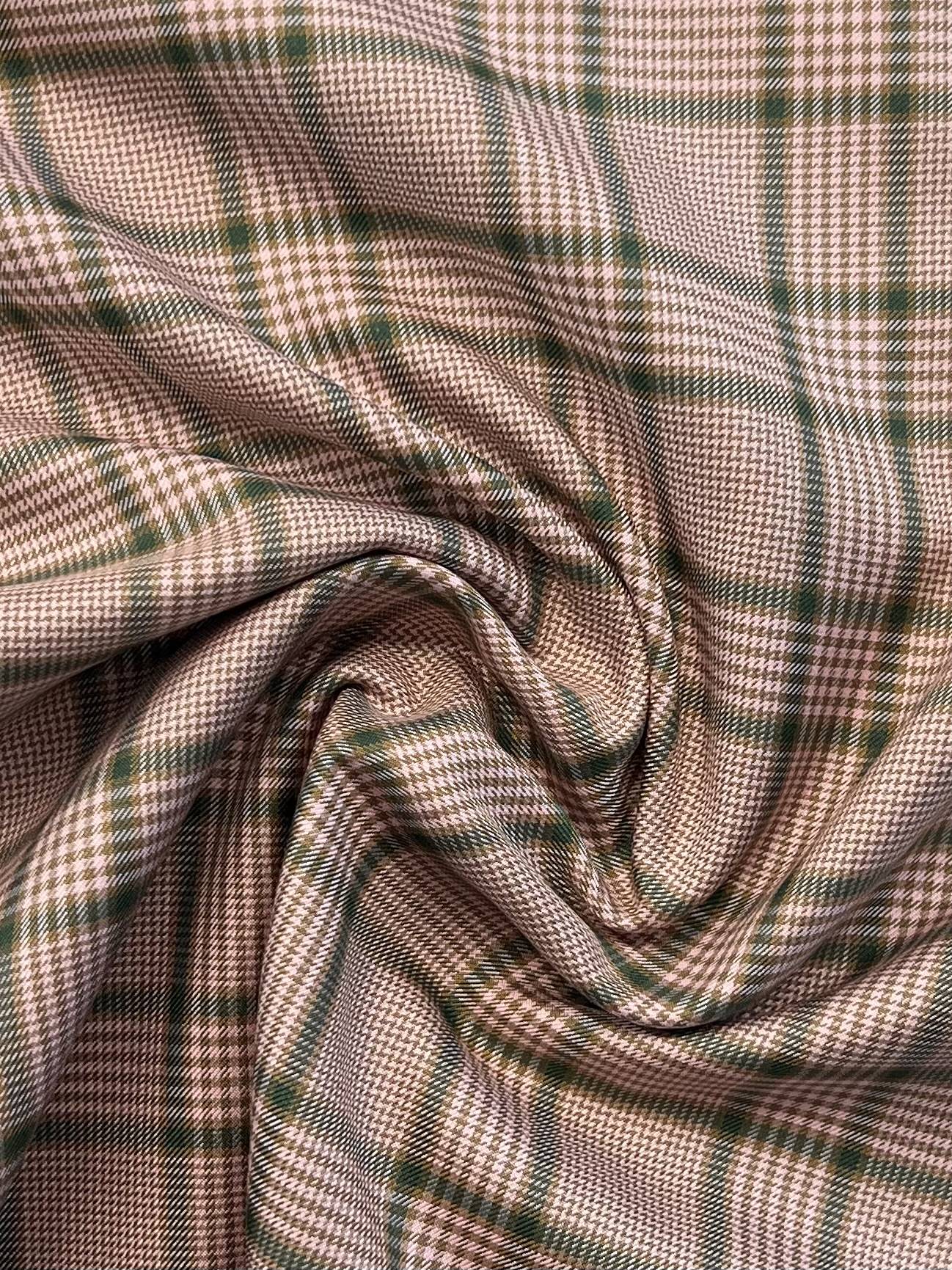 Vintage Italian Woven Silk Plaid in Pink