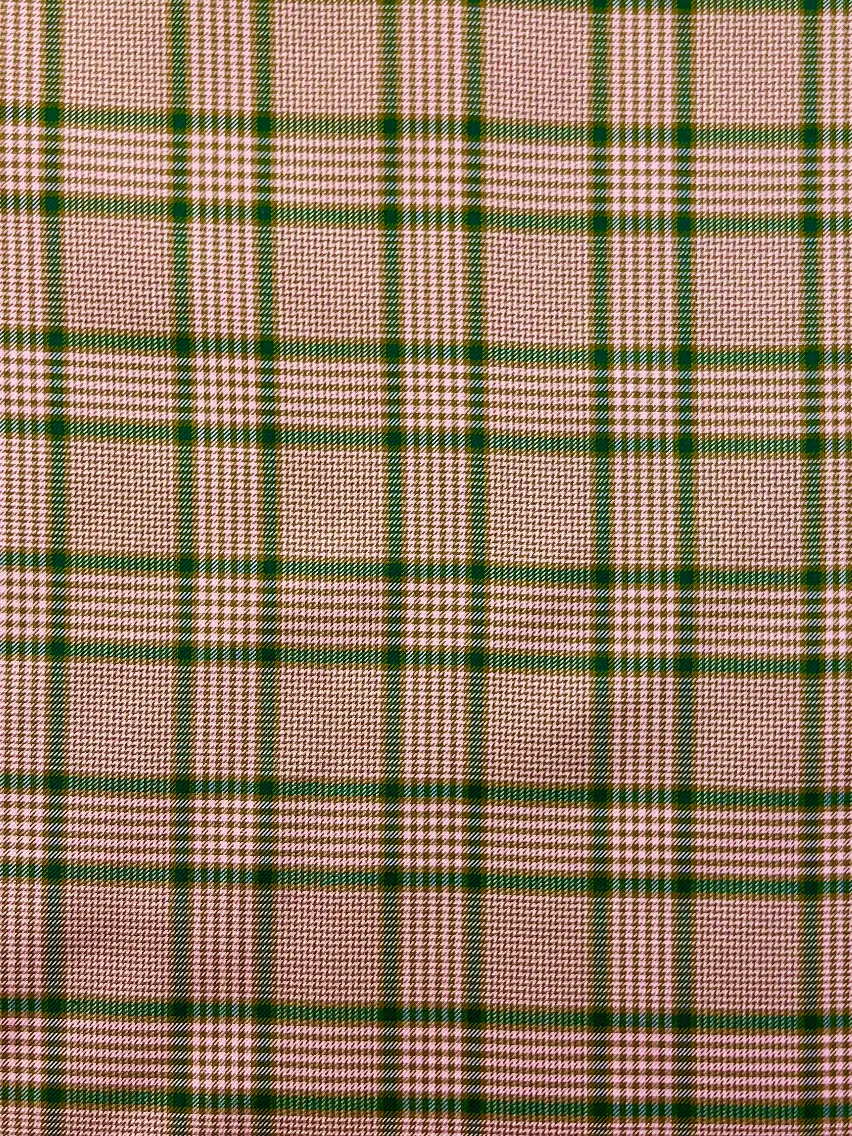 Vintage Italian Woven Silk Plaid in Pink
