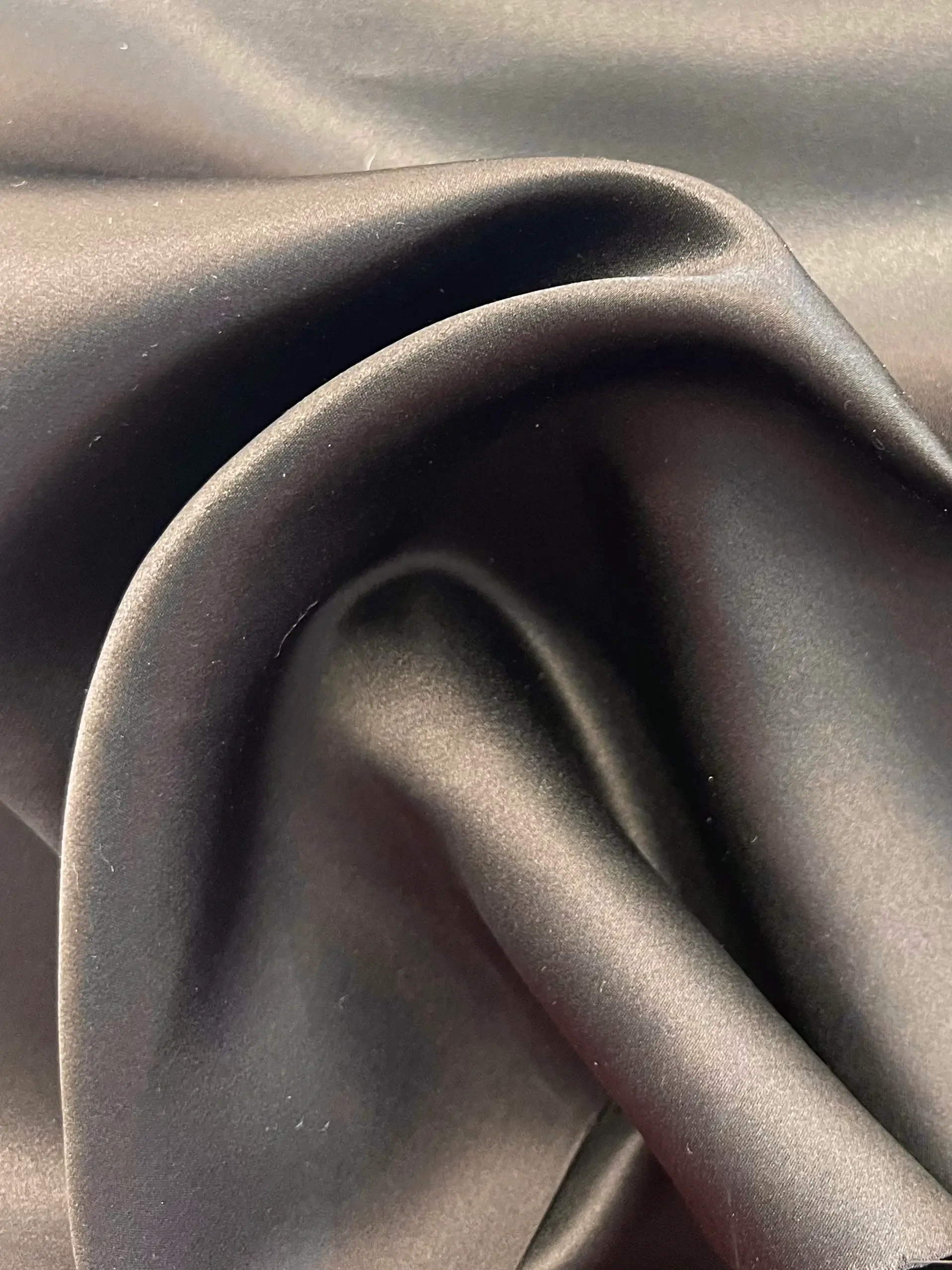 Double-Faced Silk Satin in Jet Black (42momme)